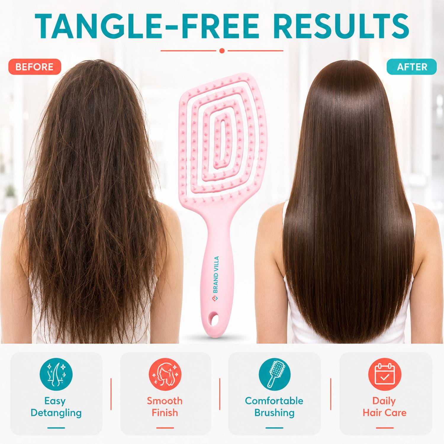 Brandvilla Flexible Detangling Hair Brush - Image 3