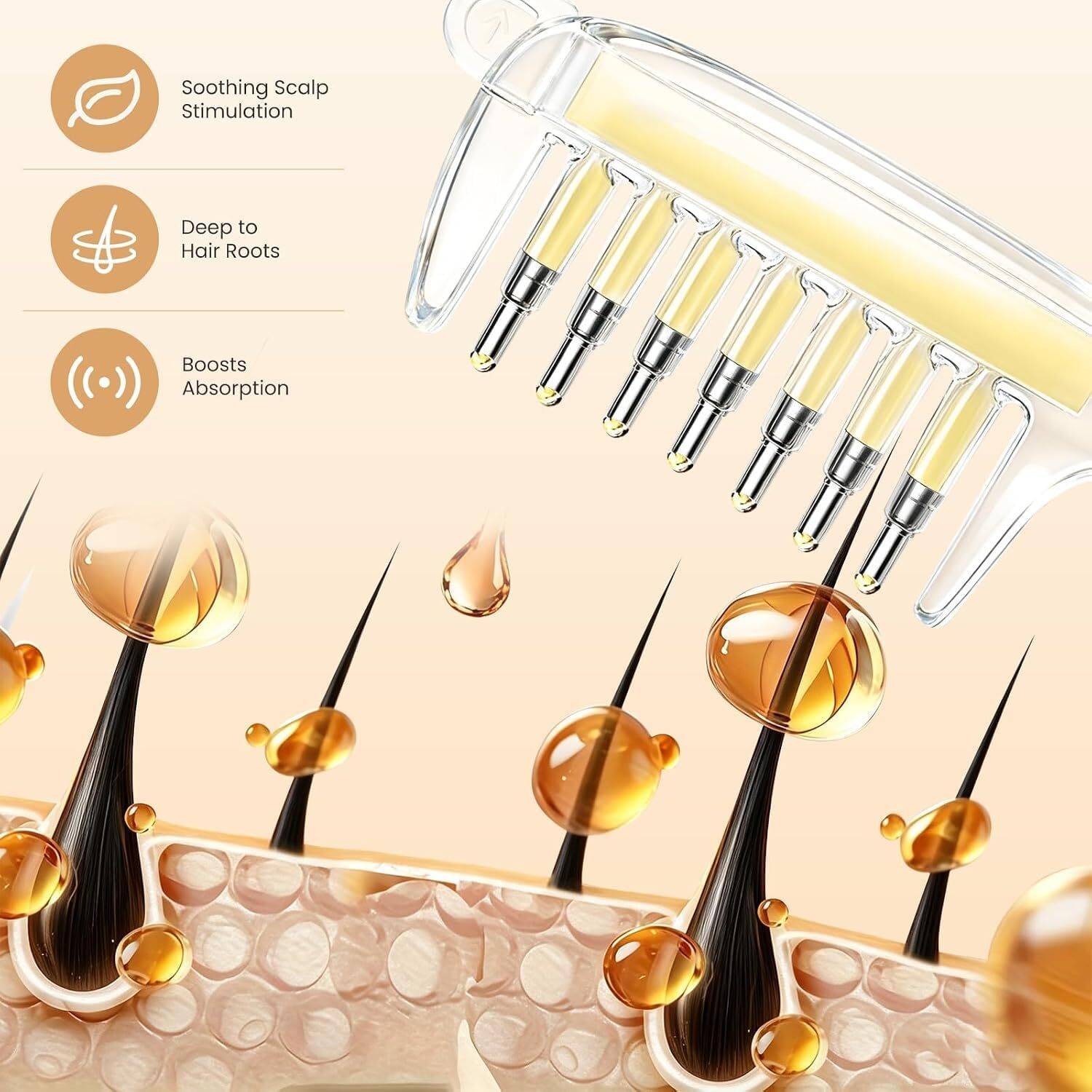 SKINTEGRA Scalp Oil Applicator Comb with 3 Scrunchies - Image 4