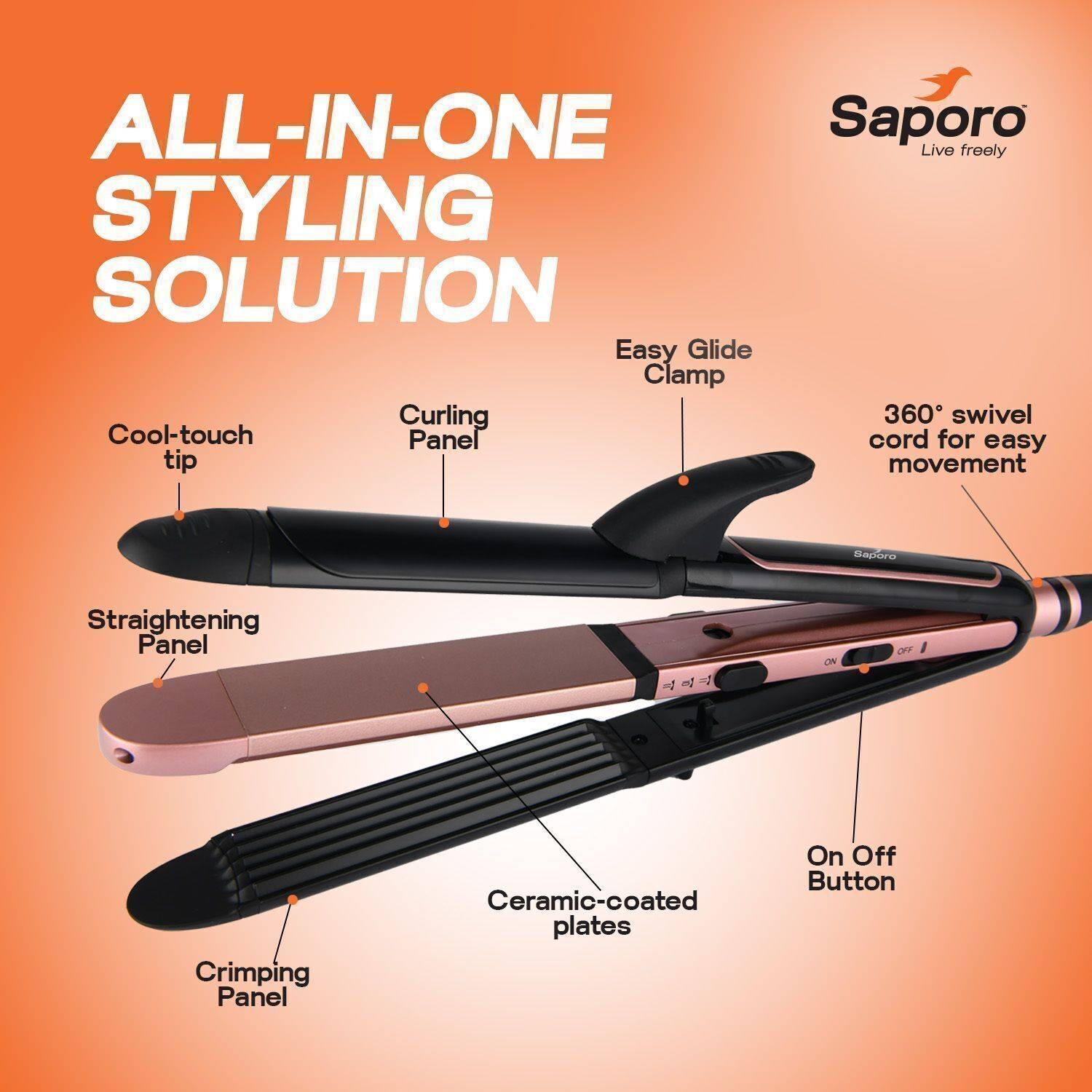 SAPORO 3 in 1 Hair Styler SHS 1804 - Image 3
