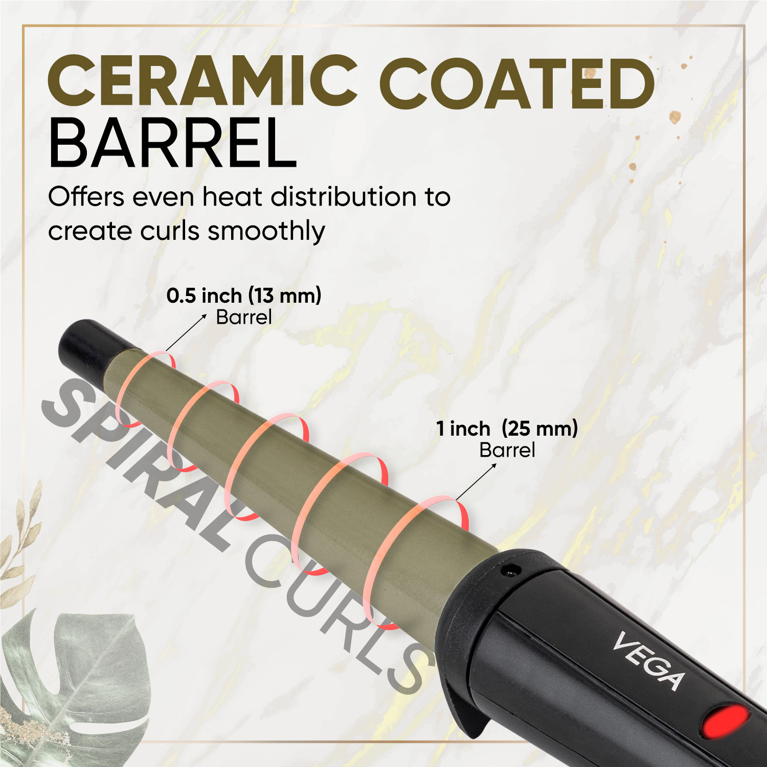 Image of VEGA VHCH-10, GlamCurl for Women with 13mm-25mm Barrel, 200C Temperature, Hair Curler