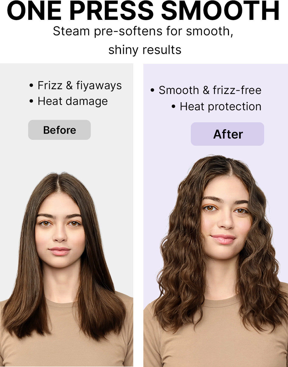 Image of WOMENHOOD Professional Ceramic Hair Waver, 4 Temperature 160-240C, Frizz-Free Waves Hair Curler