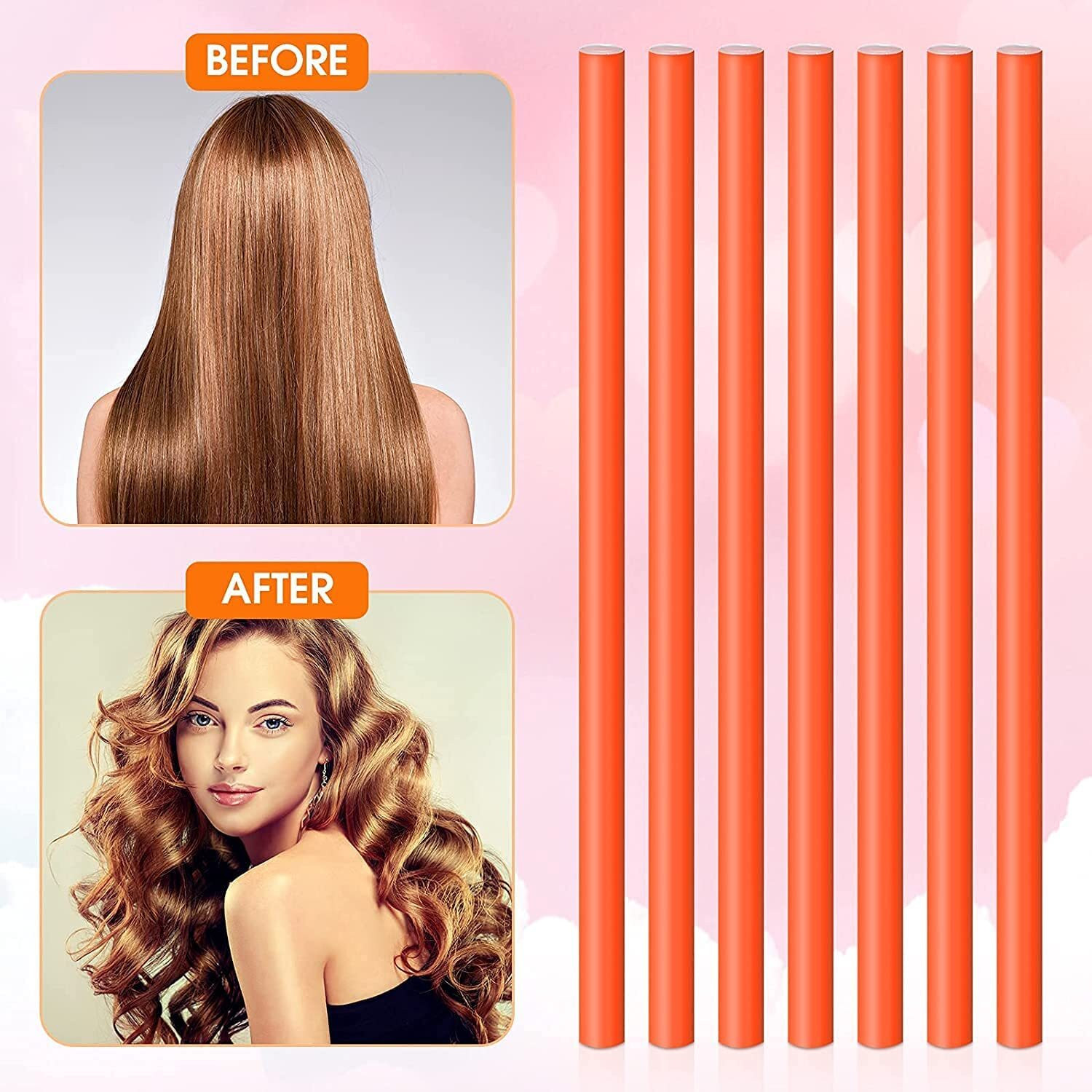 Image of Shopfleet Pack Of 10 Hair Foam Roller Set Flexible Rods Easy To Use Hair Care & Styling Hair Curler