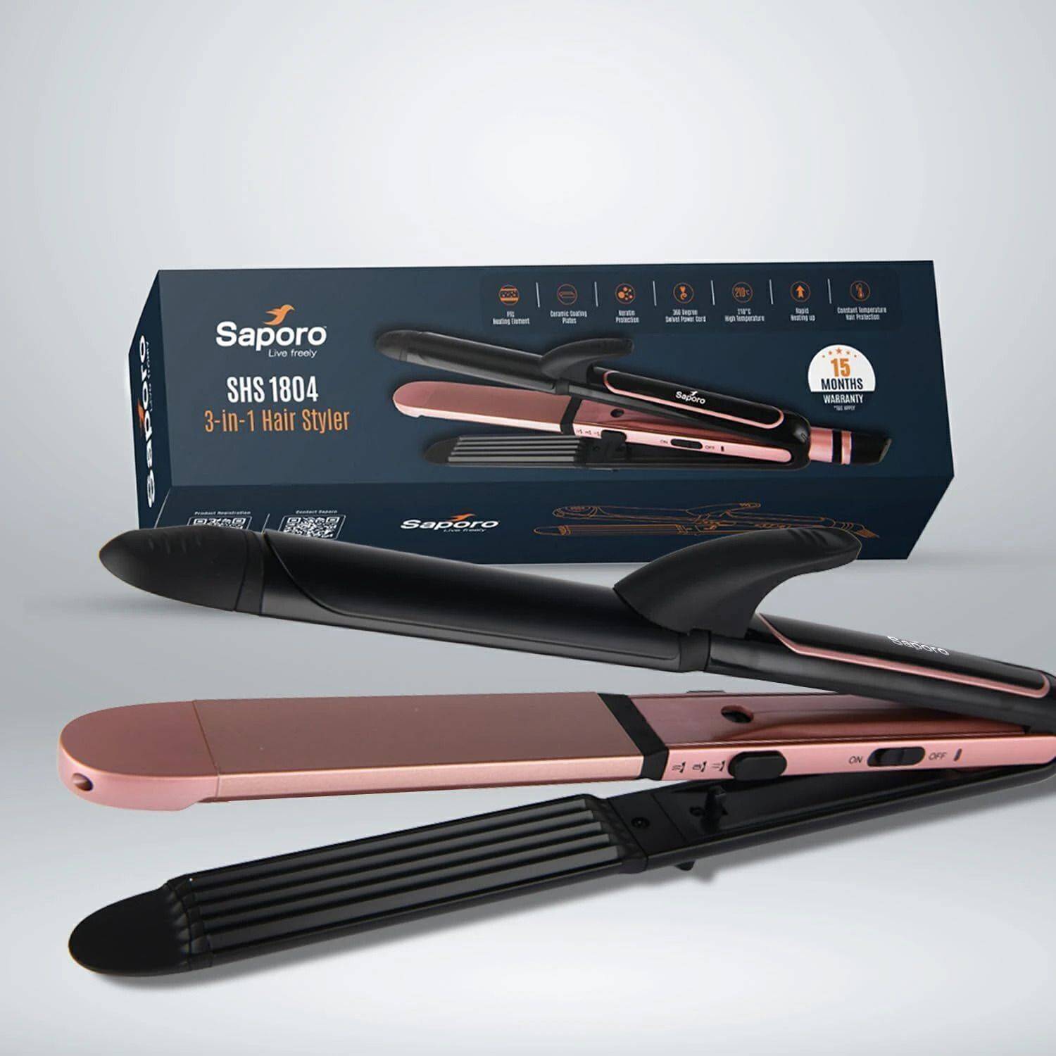 SAPORO 3 in 1 Hair Styler SHS 1804 - Image 1