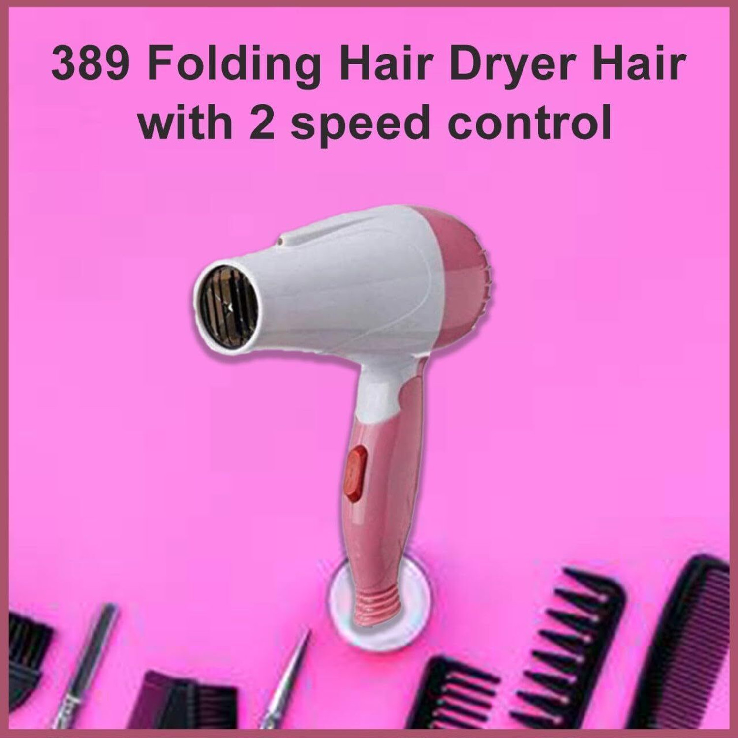 Image of FROSTED COSMETIC Foldable Hair dryer For woman and mens use 1000 watt Hair Dryer