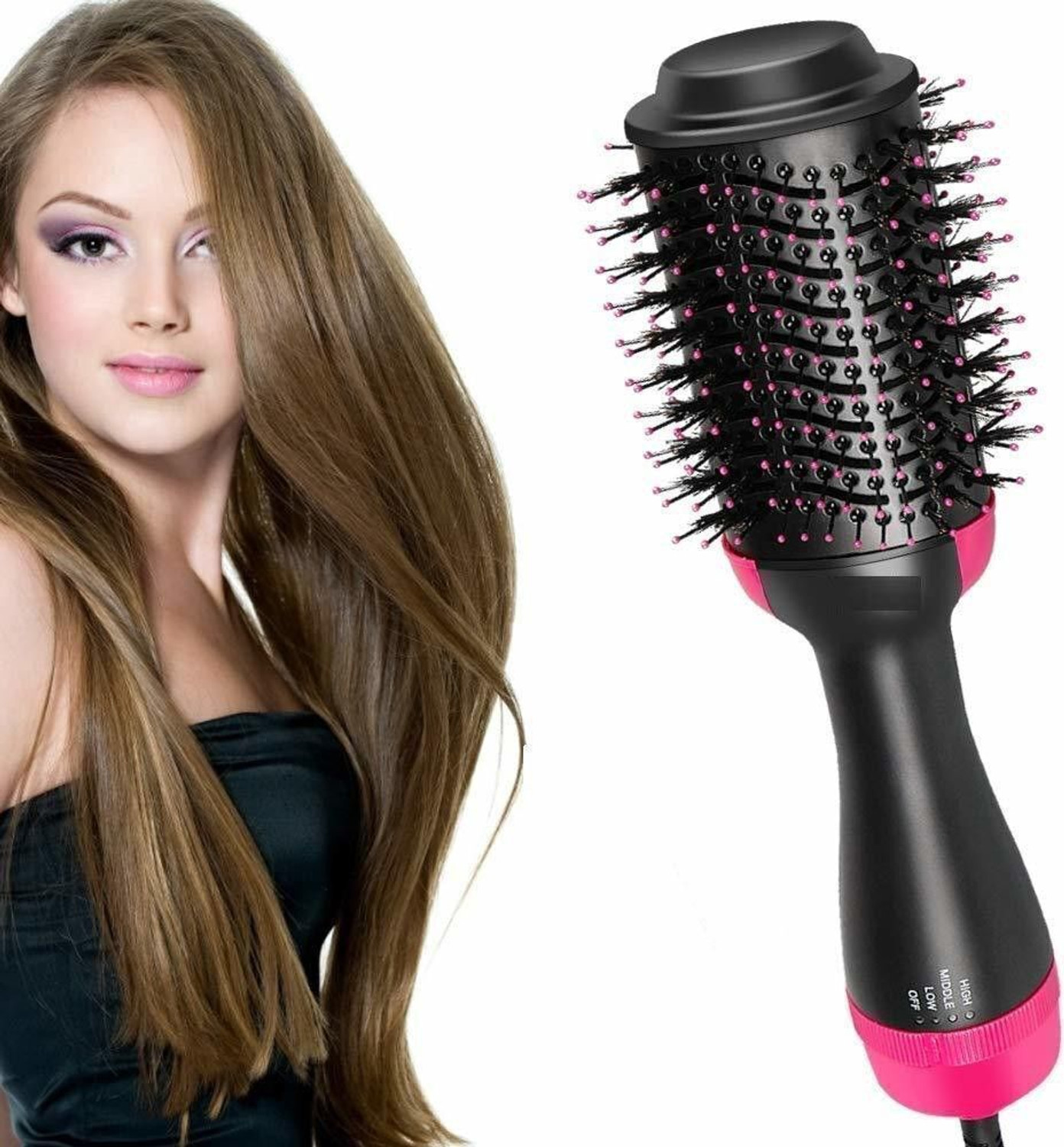 Image of Pixel Hot Air Brush 4 IN 1 Hair Dryer Brush Hair Dryer