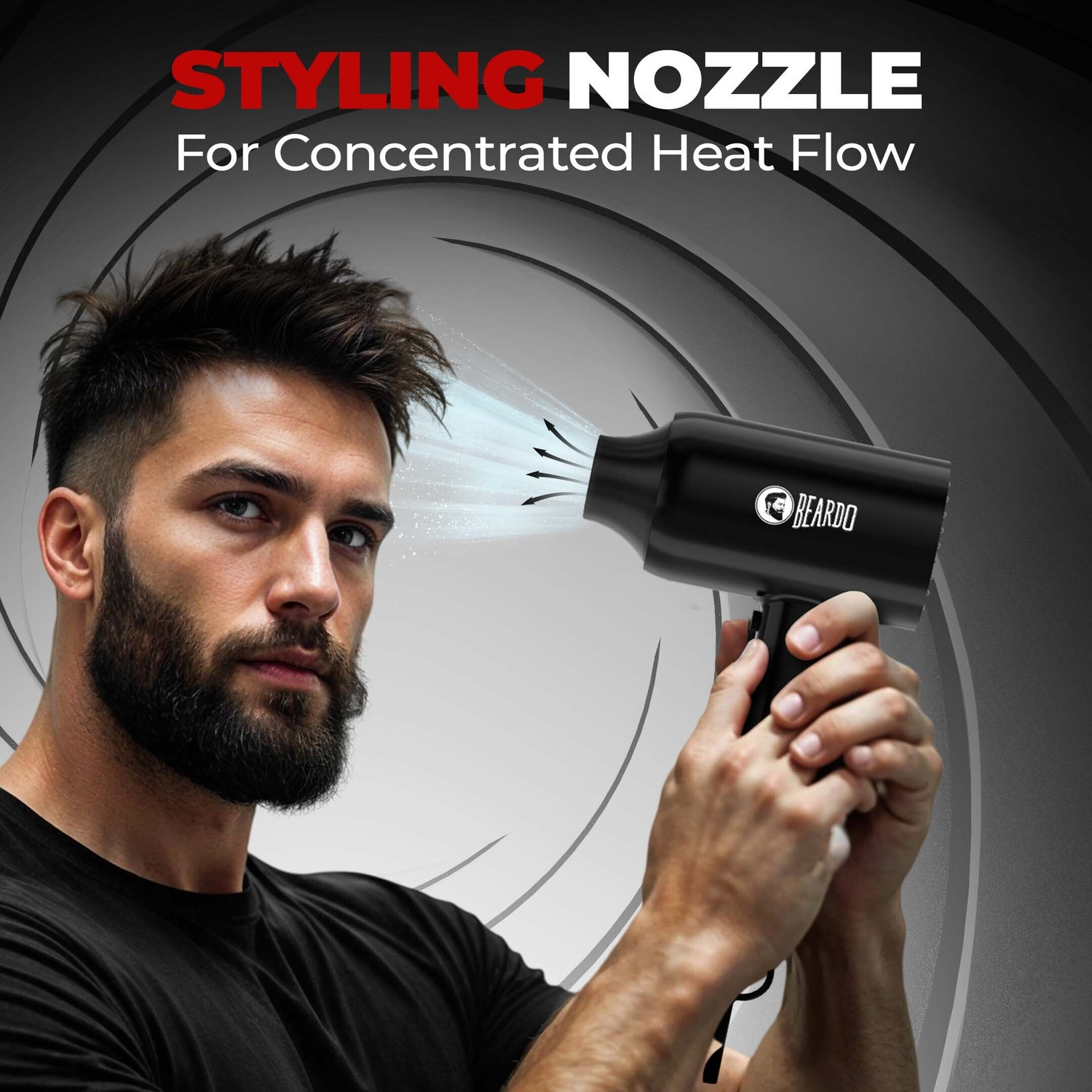 Image of BEARDO Styling Gun Ultra Advanced Hair Dryer With Cool Shot | 1600 Watts Foldable Hair Dryer