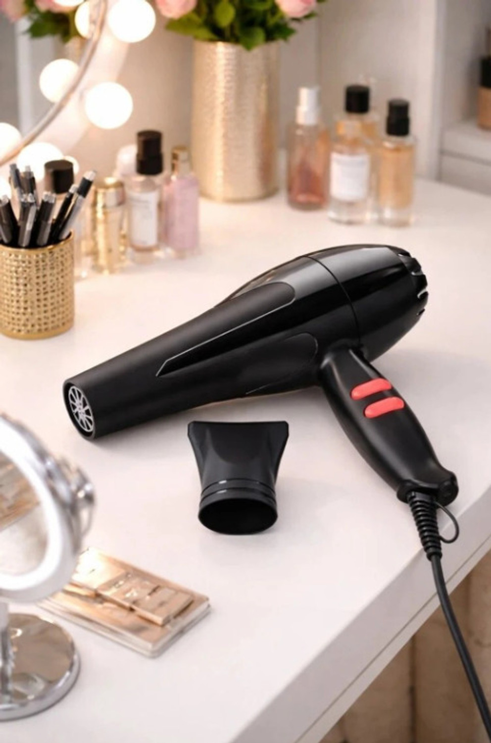 Image of TanishTrendz 1800W Hair Dry Black & Red Hair Dryer