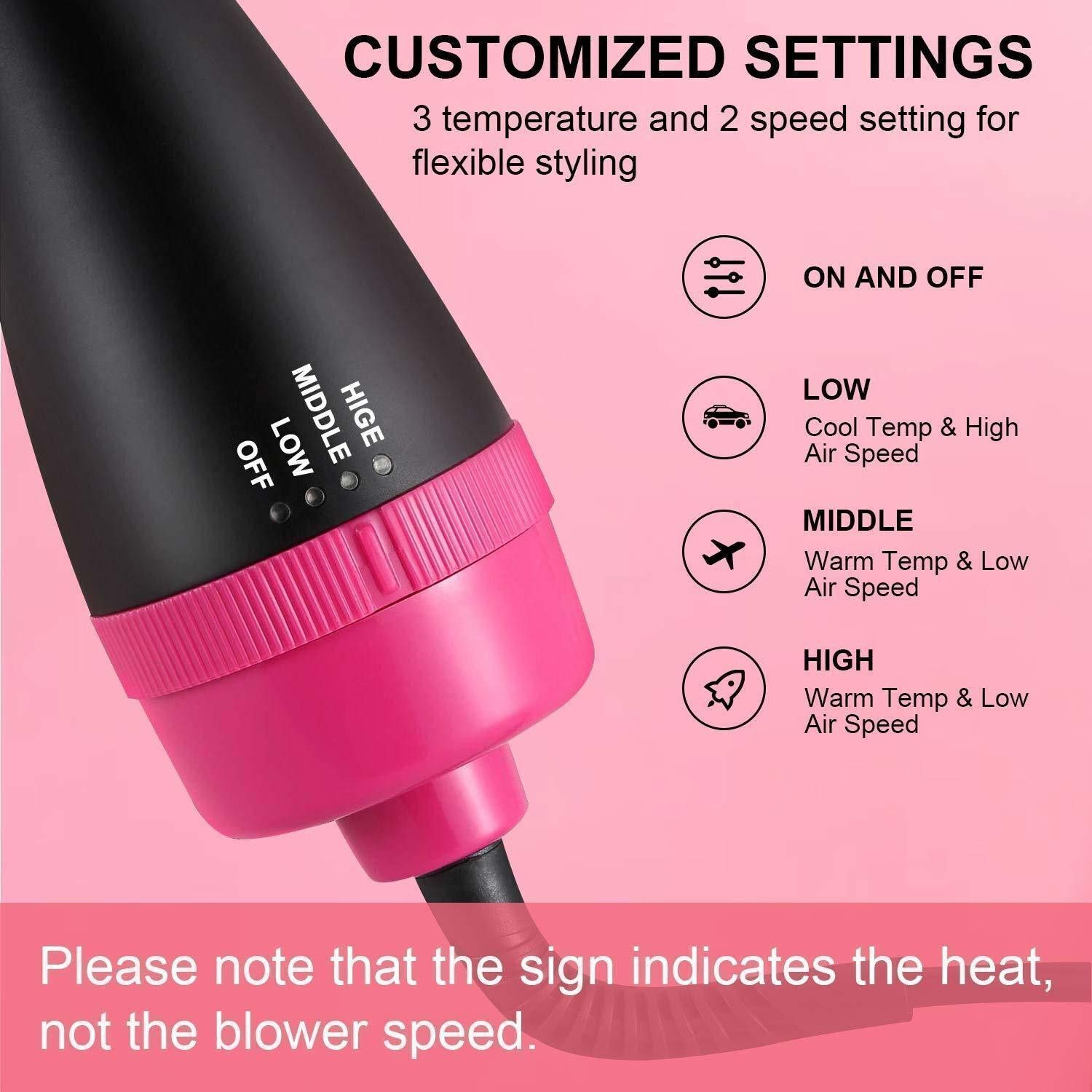 Image of Pixel Hot Air Brush 4 IN 1 Hair Dryer Brush Hair Dryer