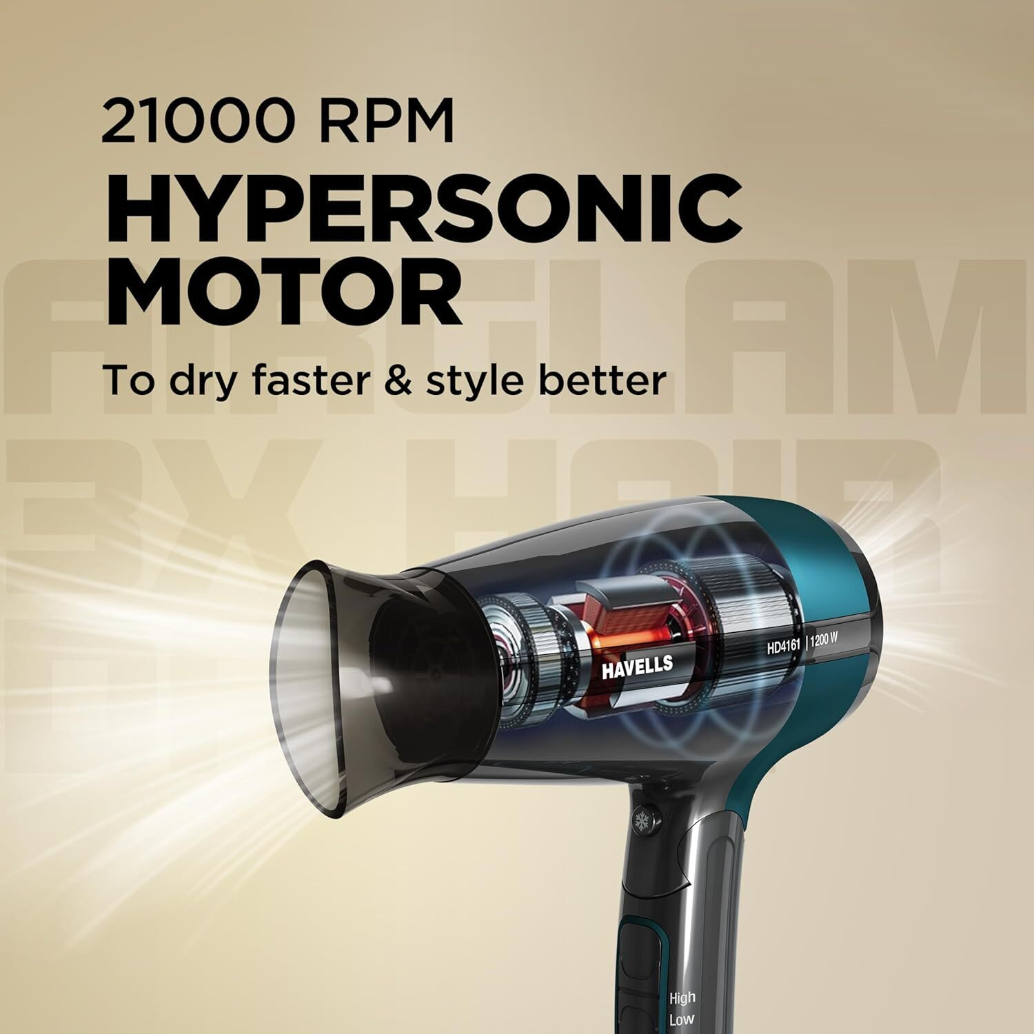 Image of HAVELLS HD4161 without comb Styling Hair Dryer | Hypersonic Motor | Hair Dryer