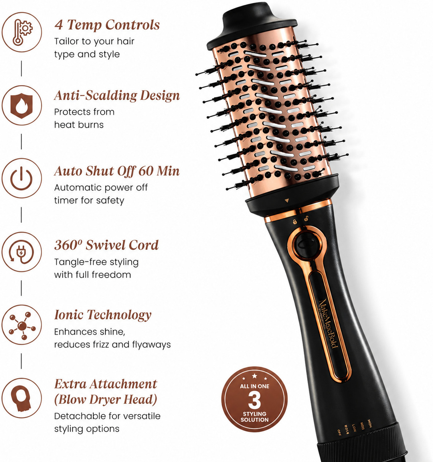 Image of URBANYOG 3 in 1 Hot Air Brush