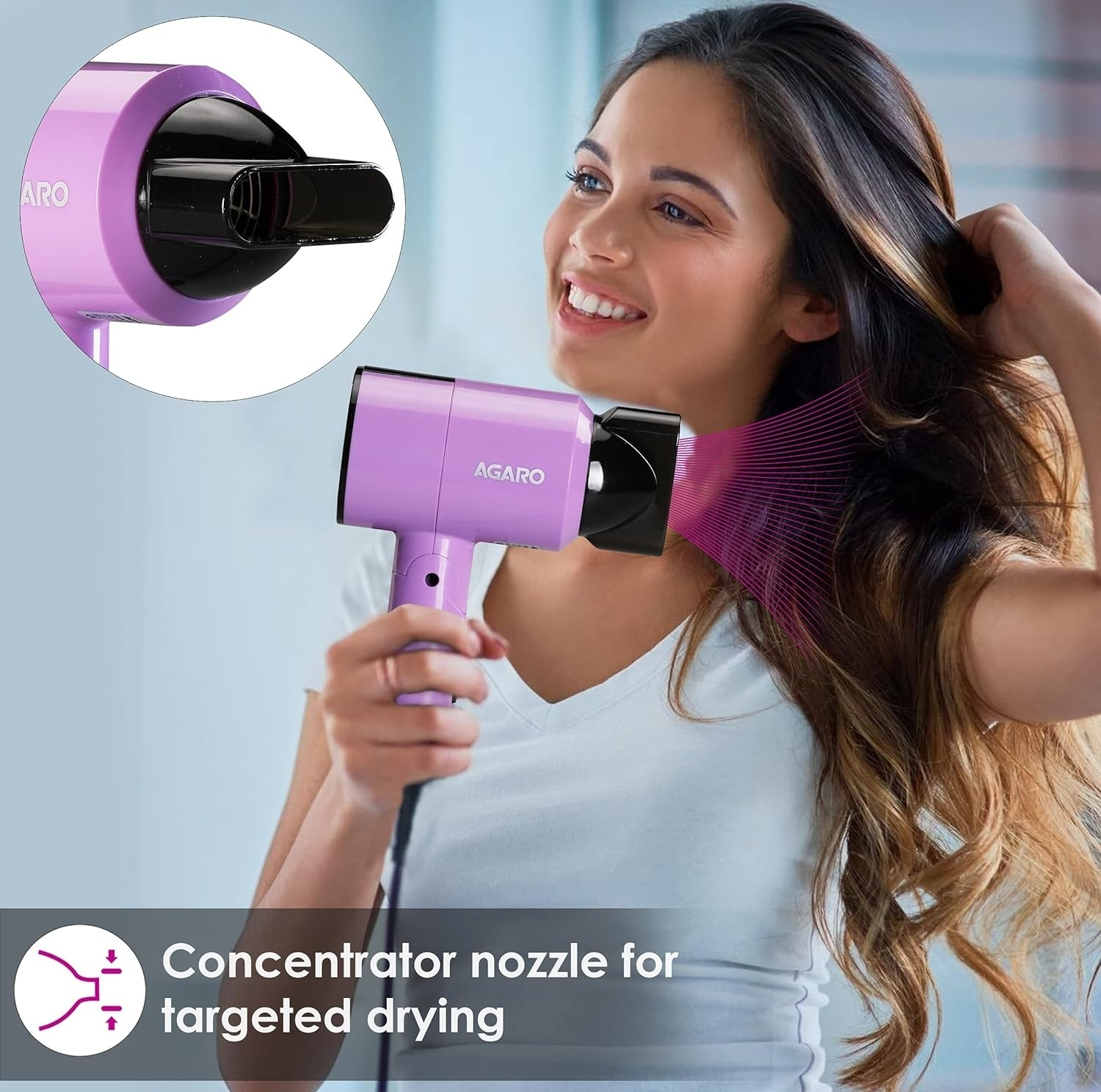 Image of AGARO HD 1211 PINK Hair Dryer