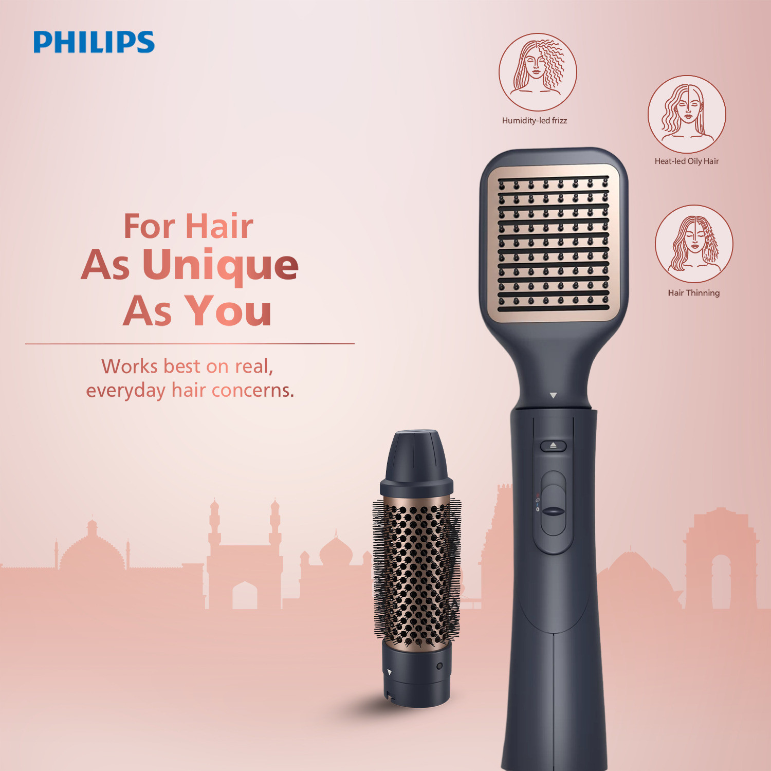 Image of PHILIPS BHA531 /10 | 2-in-1 Airstyler, 3X Volume, 50% Less Hair Breakage Hair Dryer