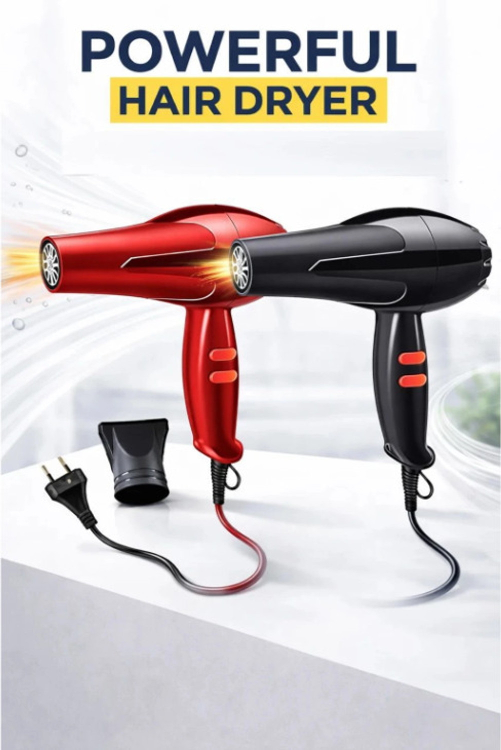 Image of TanishTrendz 1800W Hair Dry Black & Red Hair Dryer