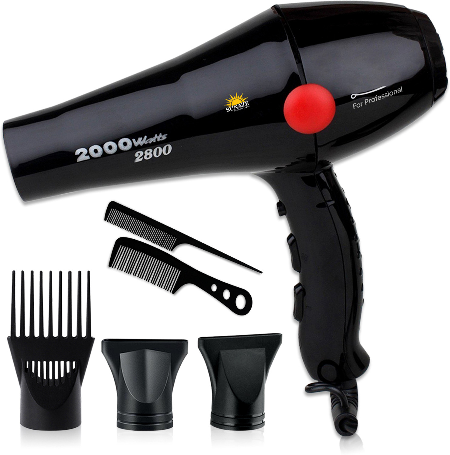 Image of Sunaze Professional Stylish 2000 Watt Uniqe Hair Dryer Hot And Cold Hair Dryer WIth Comb Reduser Hair Dryer