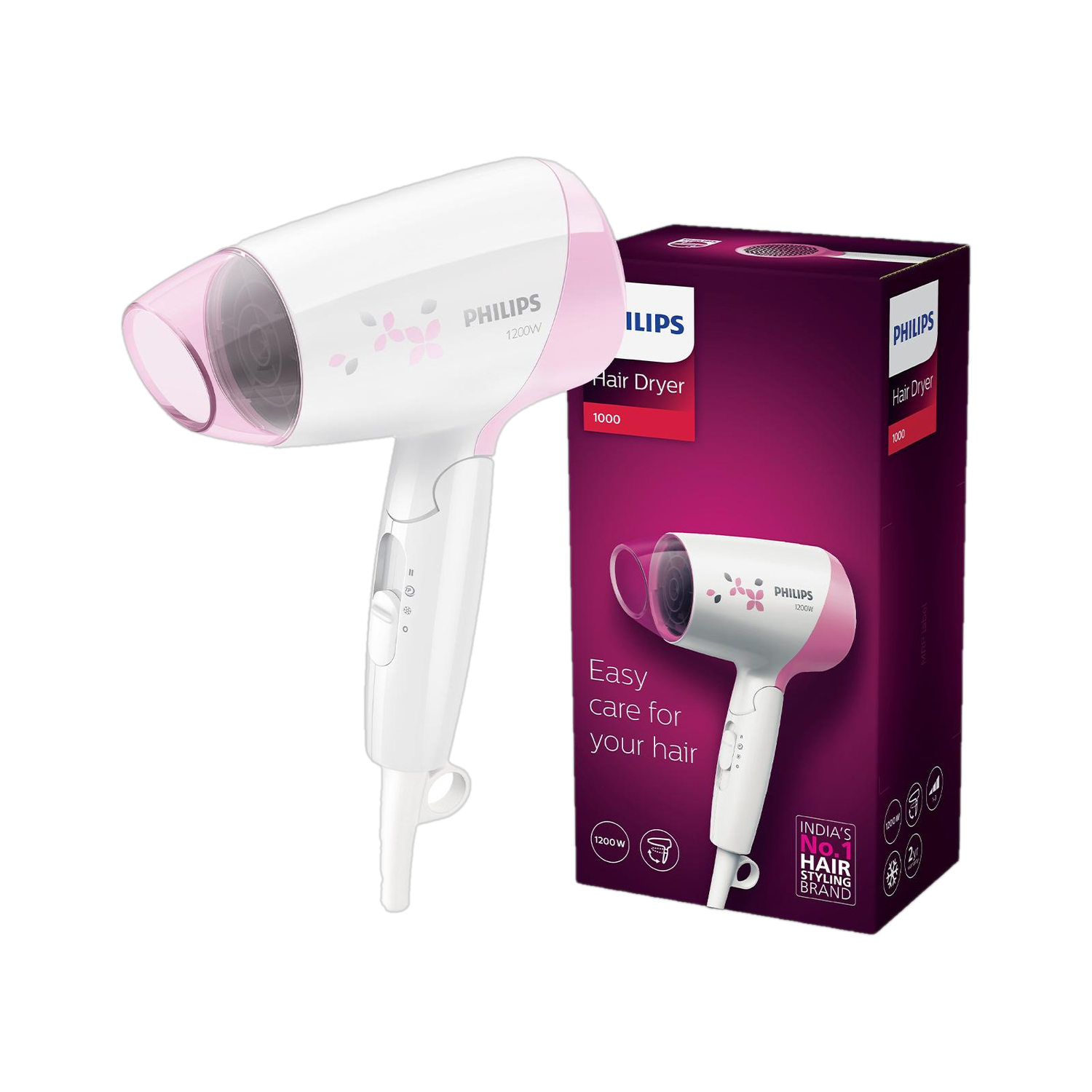 PHILIPS HP8120/00 1200W Hair Dryer White - Image 1