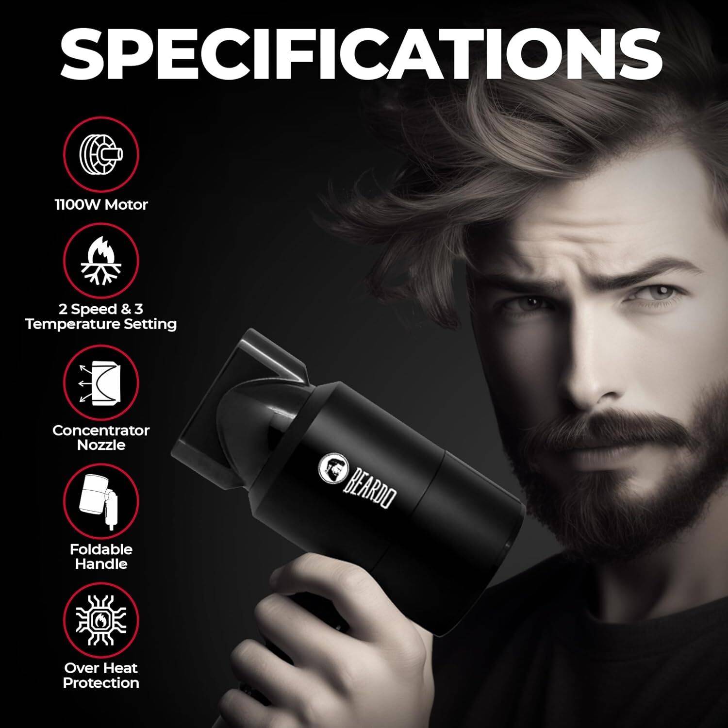 BEARDO Styling Gun Ultra Advanced Hair Dryer - Image 2