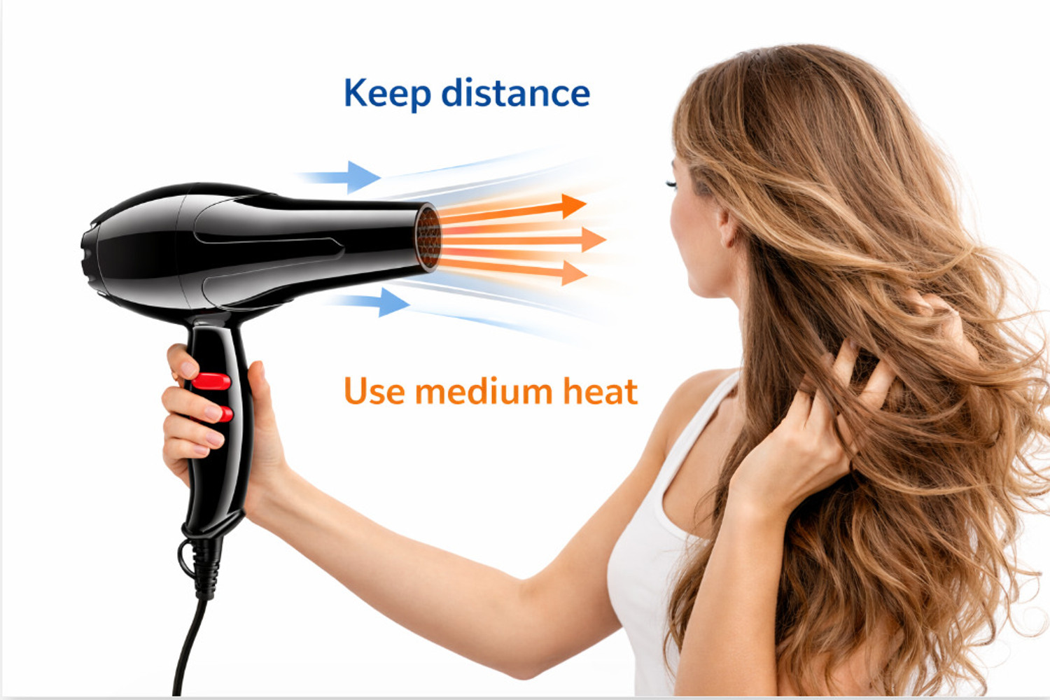 Image of TanishTrendz 1800W Hair Dry Black & Red Hair Dryer