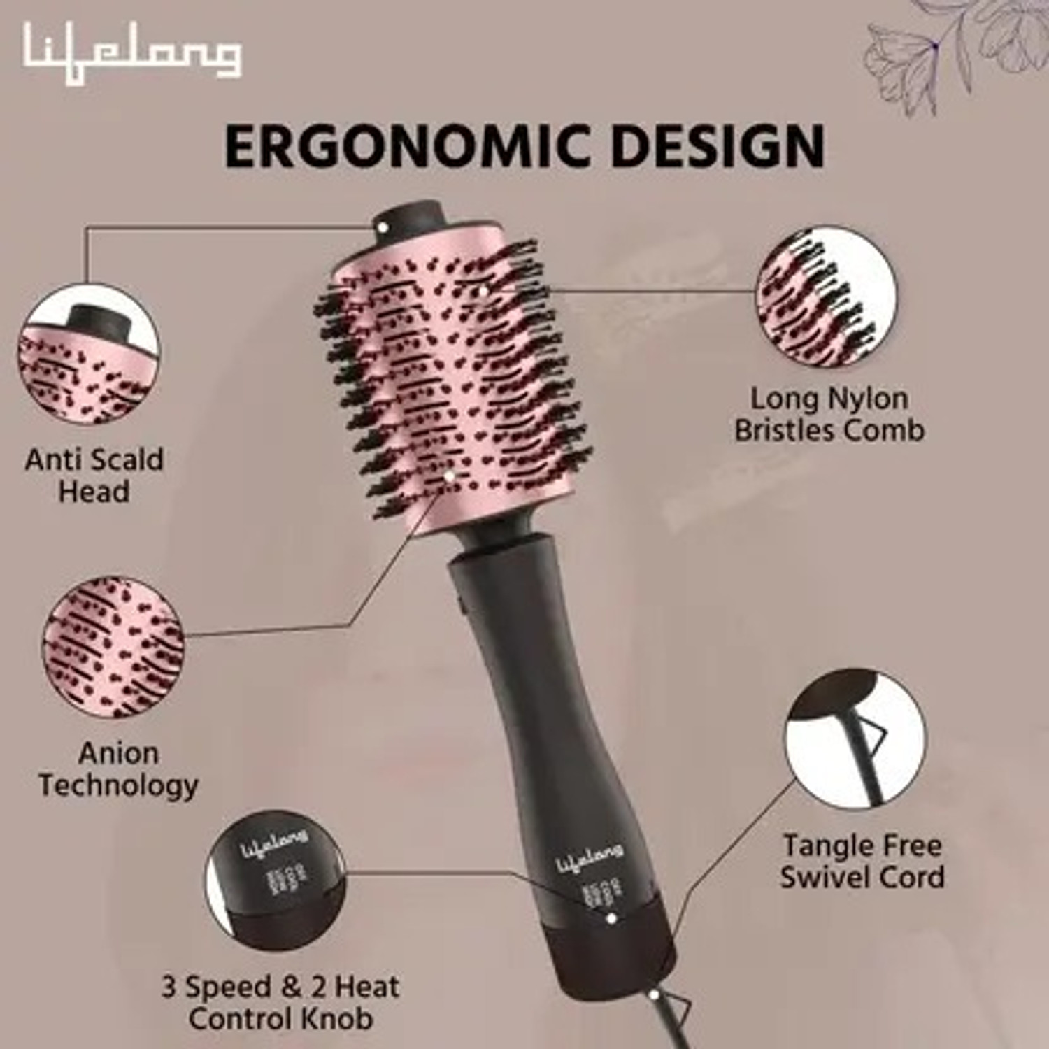 Image of Lifelong Hair Dryer | LLPCW102 Compact Styling Dryer Hair Dryer