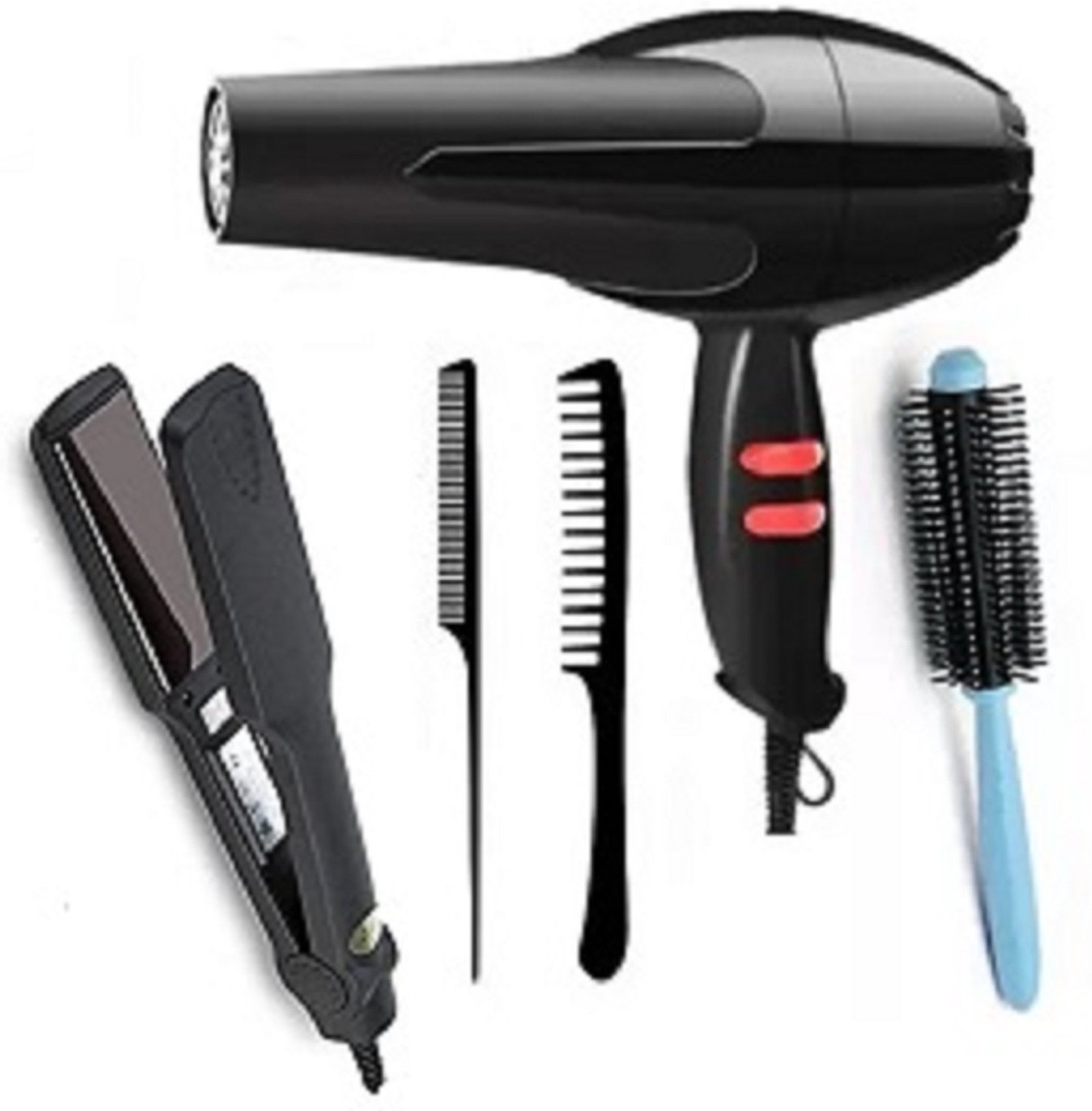 Image of CK INDIA Hair Dryer 1500 Watts 329 Straightener roller with 2 tail combs combo Hair Dryer