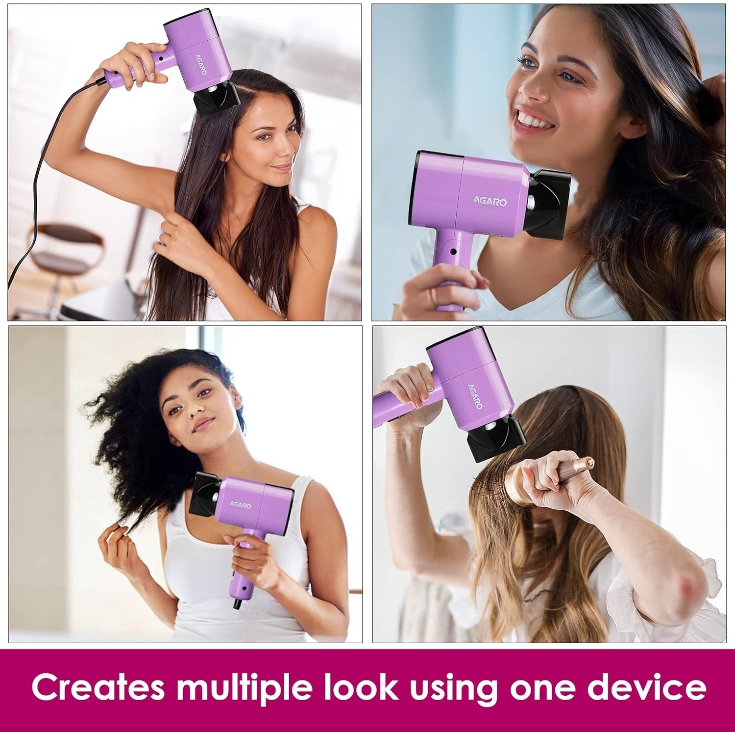 Image of AGARO HD 1211 PINK Hair Dryer