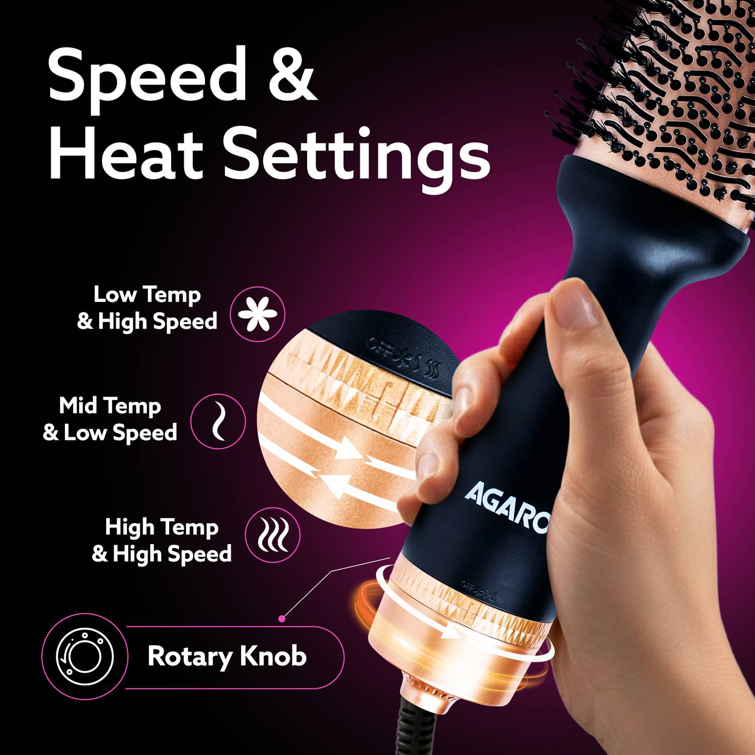 AGARO HV2179 Hot Air Brush, Hair Dryer, Volumizer - Image 4