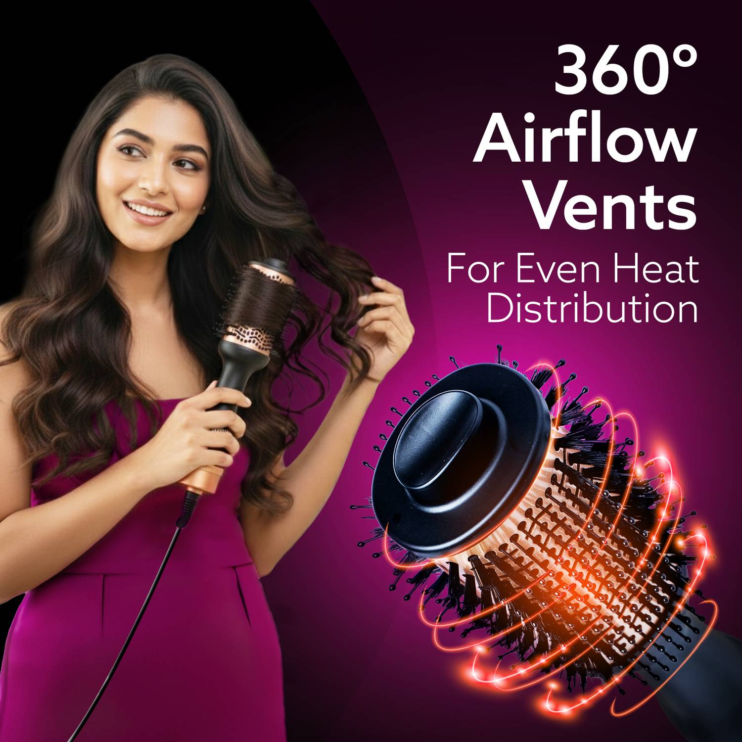 AGARO HV2179 Hot Air Brush, Hair Dryer, Volumizer - Image 2