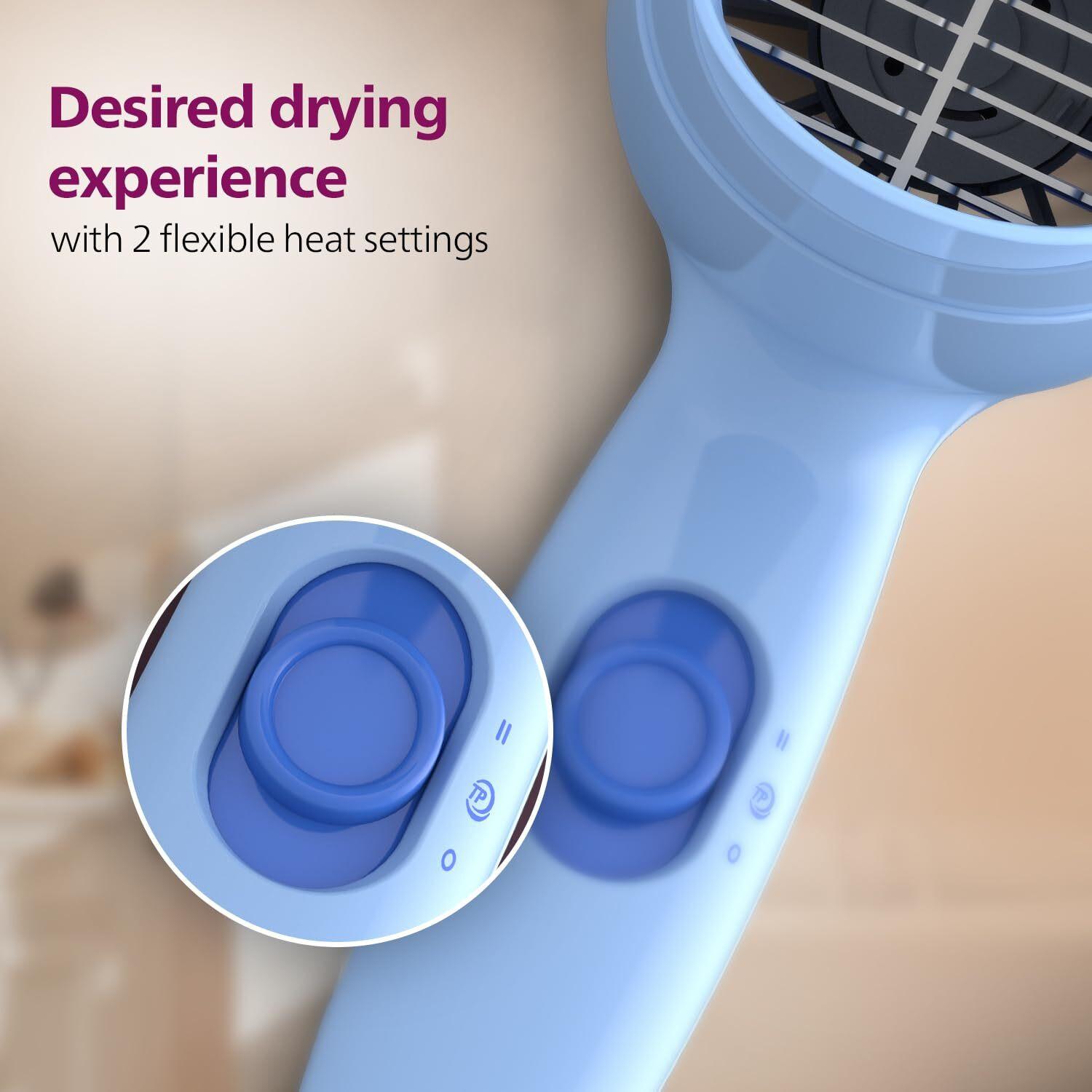 Image of PHILIPS 1000 Watts Hair Dryer with Thermo Protect Technology Hair Dryer