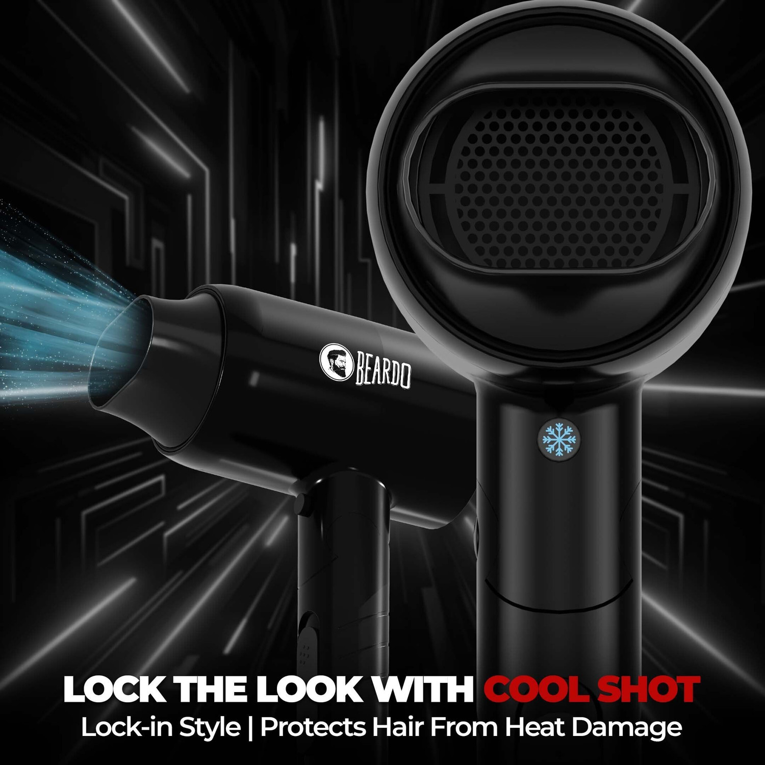 Image of BEARDO Styling Gun Ultra Advanced Hair Dryer With Cool Shot | 1600 Watts Foldable Hair Dryer