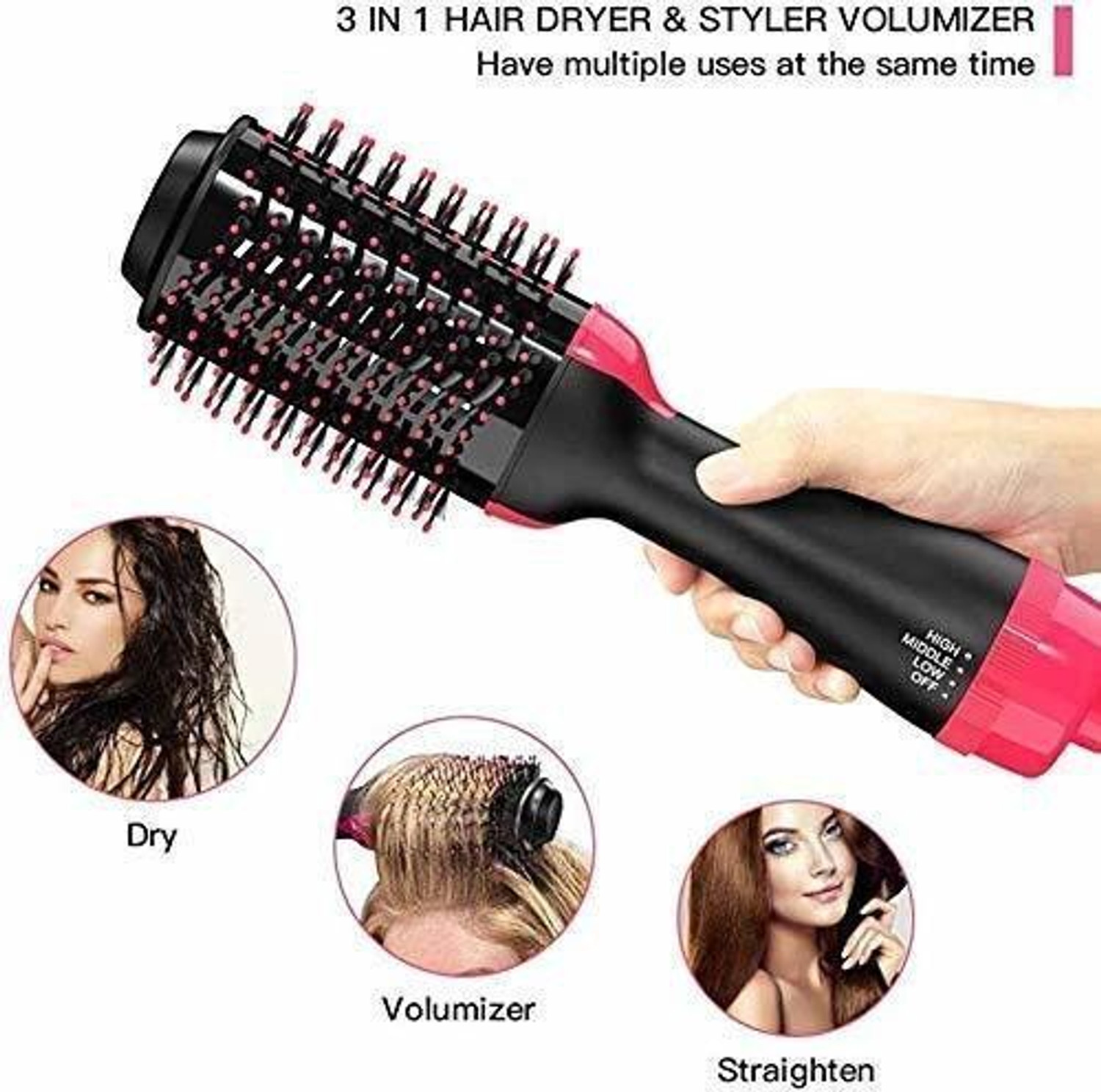 Image of Purabelle Hot Air Brush 4 IN 1 Hair Dryer Brush Hair Dryer