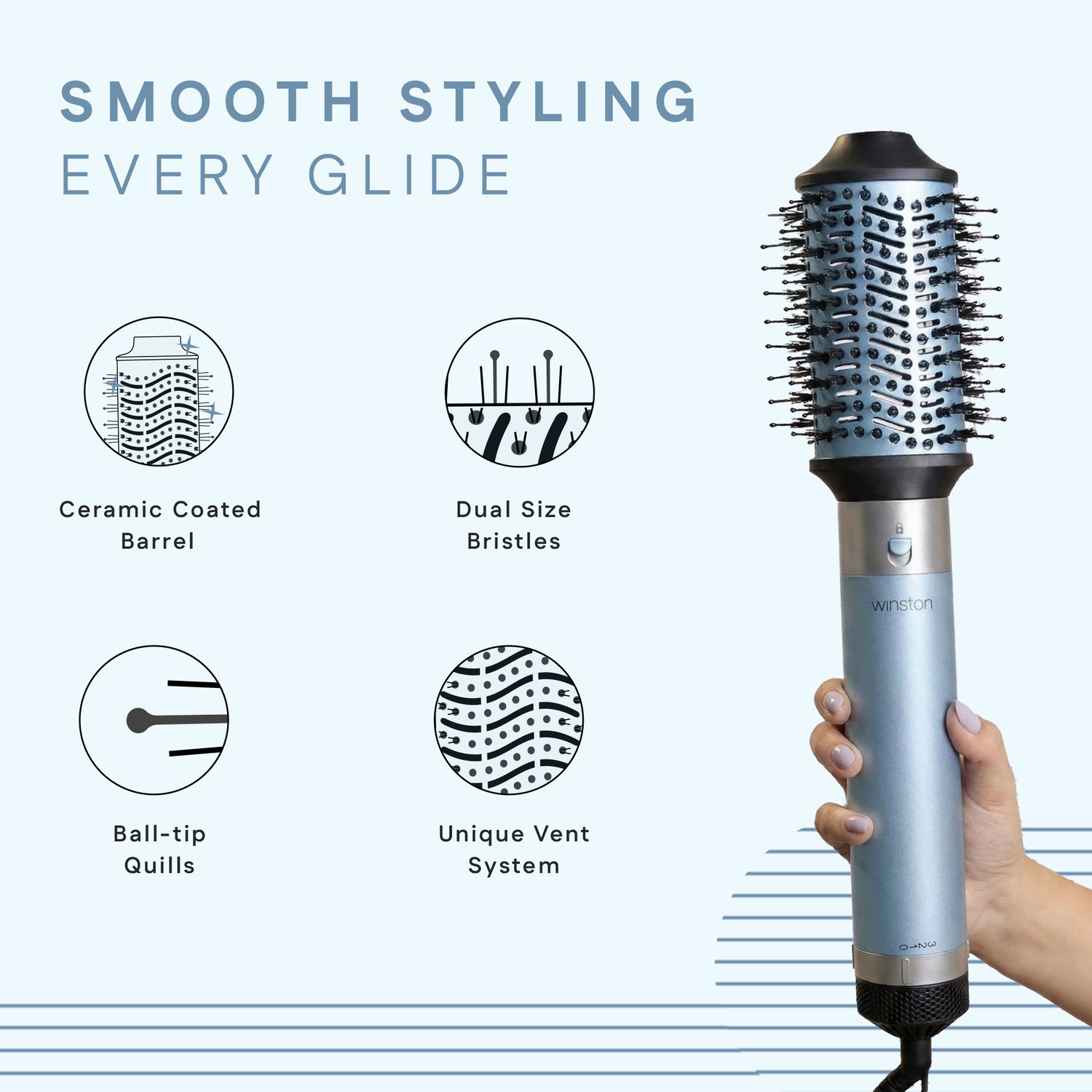 Image of Winston 6 in 1 Hair Styling Blow Brush For Women Hair Dryer