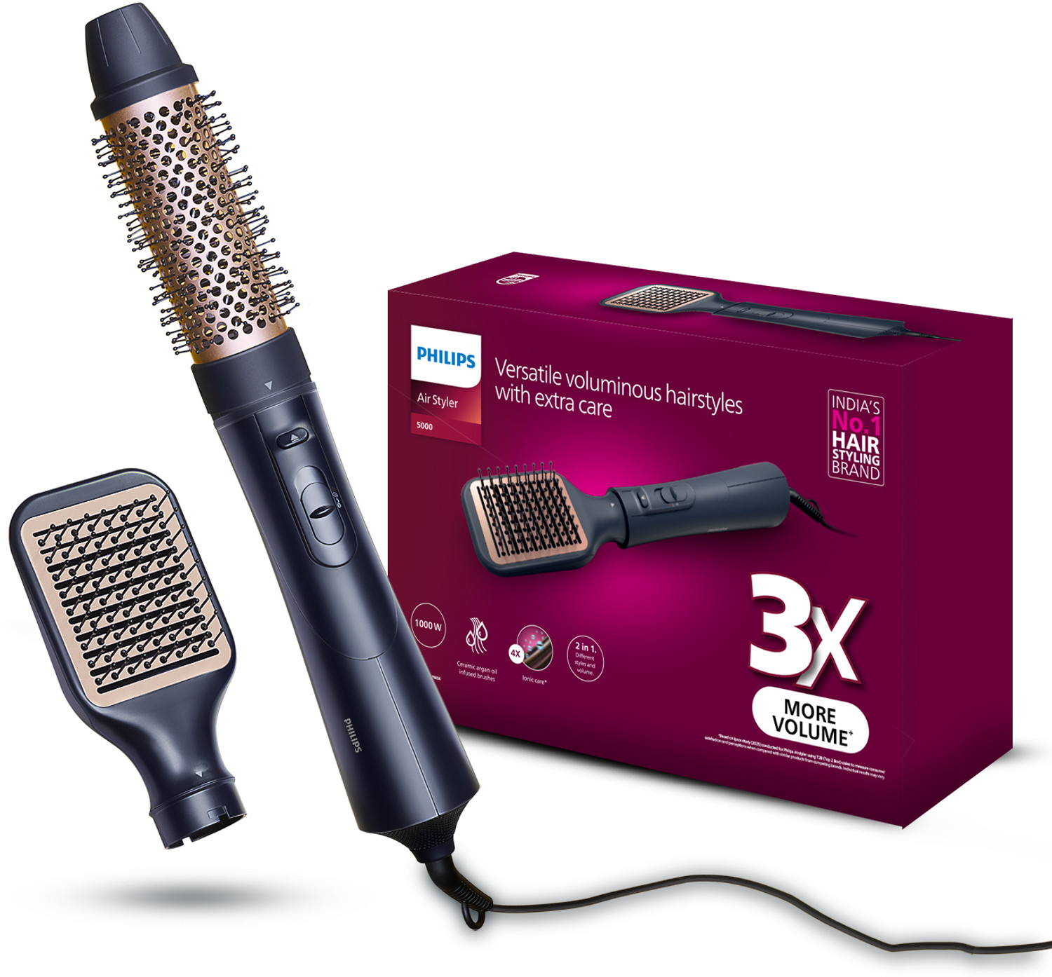 Image of PHILIPS BHA531 /10 | 2-in-1 Airstyler, 3X Volume, 50% Less Hair Breakage Hair Dryer