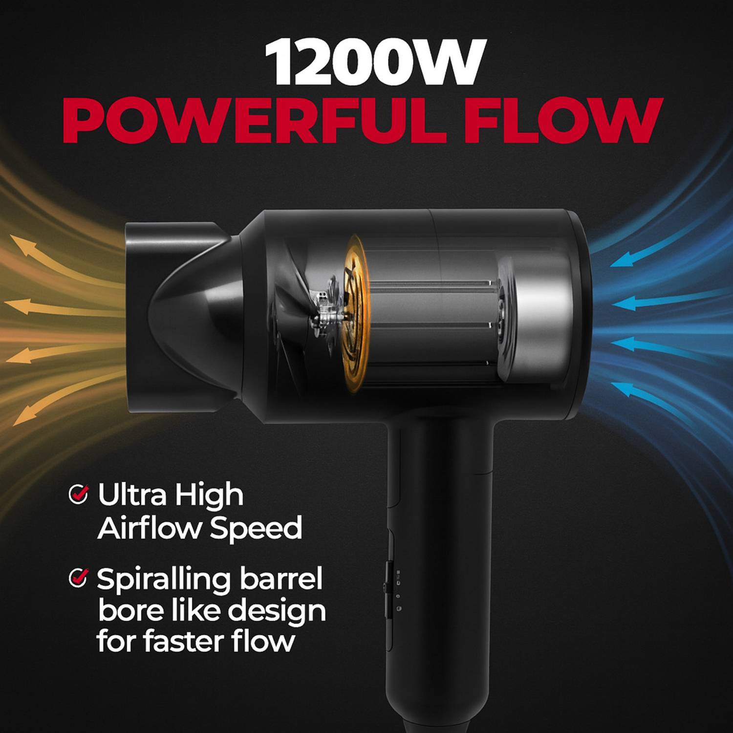 NOVA NHP 8231 Hair Dryer Black - Image 3