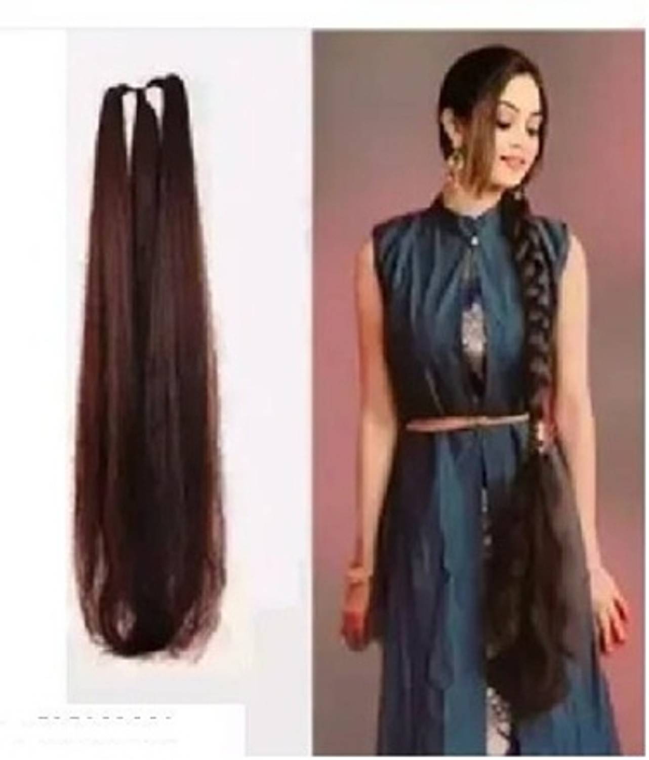 Blushia Nice Look Paranda Choti Brown Colour 26 inch Instant Ready  Extension Hair Extension