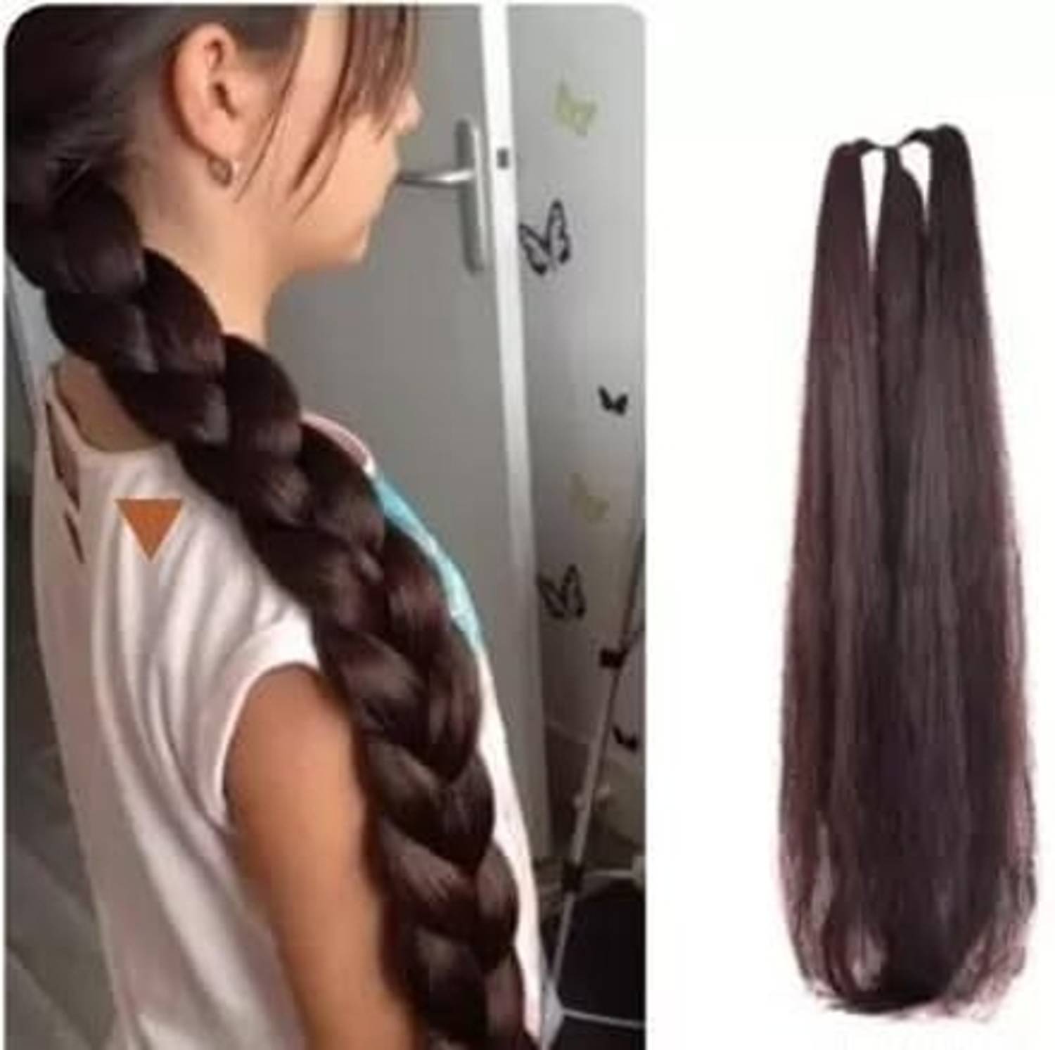 Blushia Nice Look Paranda Choti Brown Colour 26 inch Instant Ready For  Hair Extension