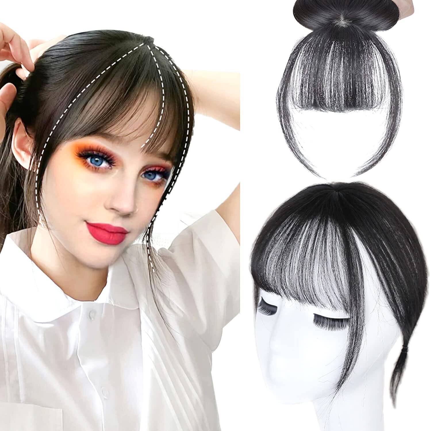 CAMOLA DEVA Women's Front Head  Extension - Clip On Clip  Bang Fringe  Piece Hair Extension