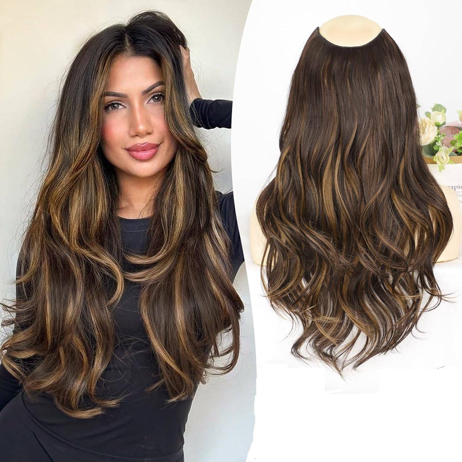 Artifice 5 clip 3/4 Head 26" 160 gm Golden Highlighted Extension Hair Extension