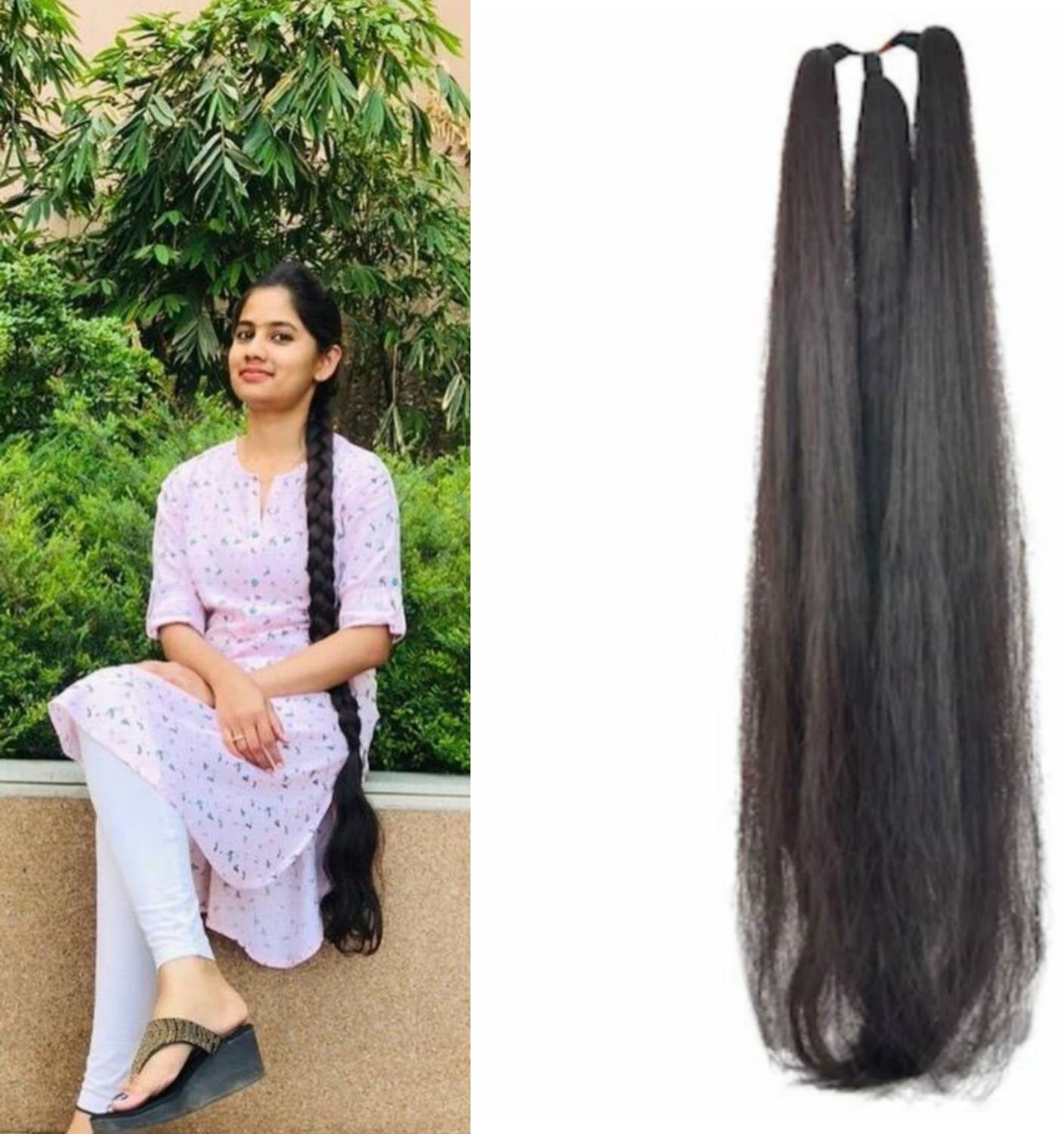 AASHTIK MART India Fashion Choti Black Colour Women's Girls Ready For Party Wedding (Code-99) Hair Extension