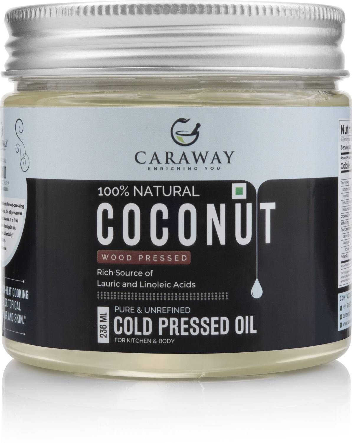 Caraway Coconut Oil Cold Pressed 500ml - Image 1