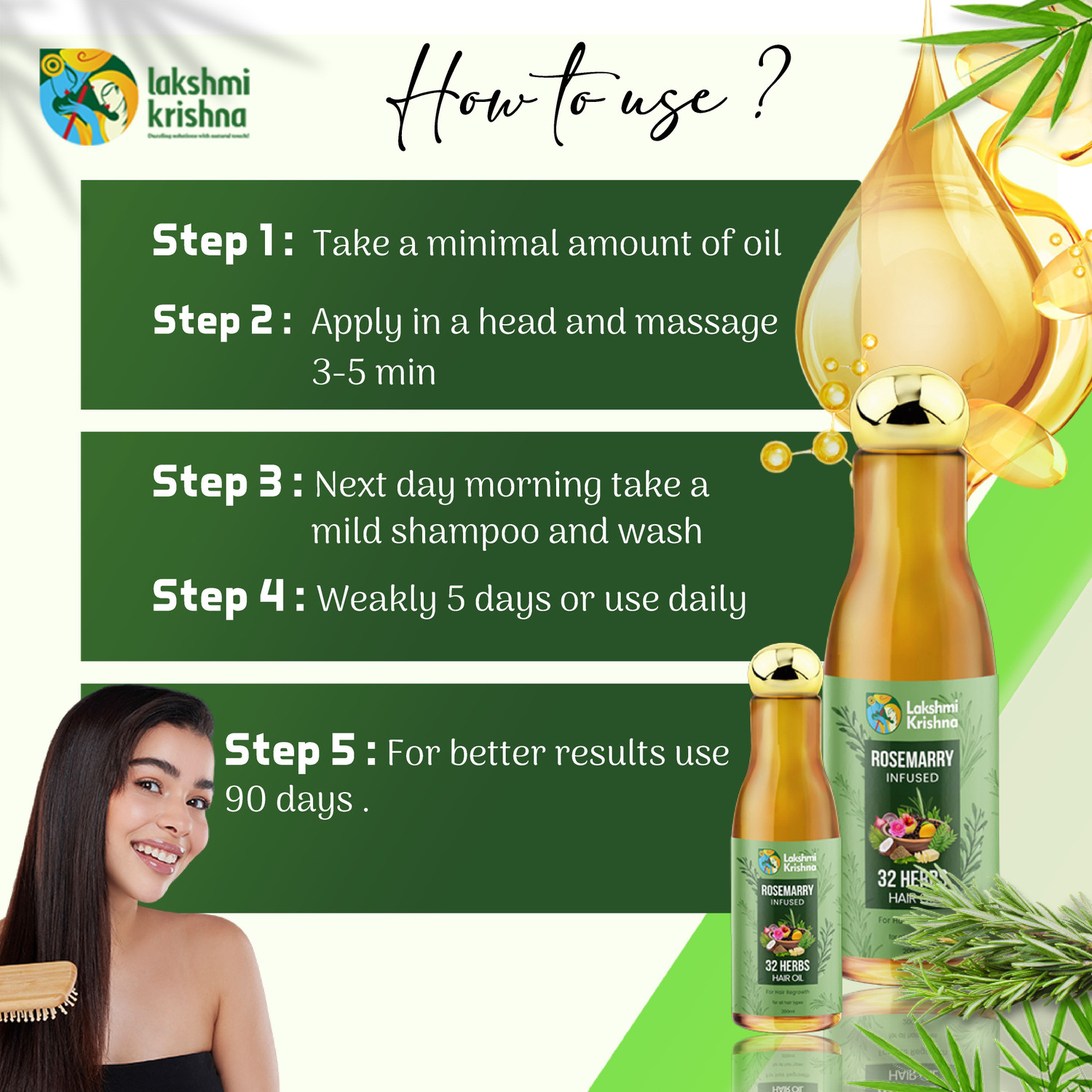 Image of Lakshmi Krishna 32 Herbs for Regrowth Volumizing Length preventing Fall Hair Oil