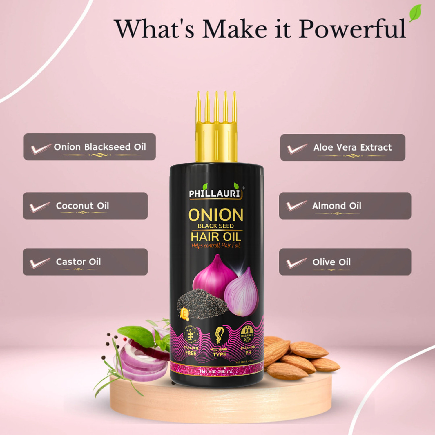 Image of Phillauri Onion Hair Oil for Hair Regrowth & Hair Fall Control Hair Oil