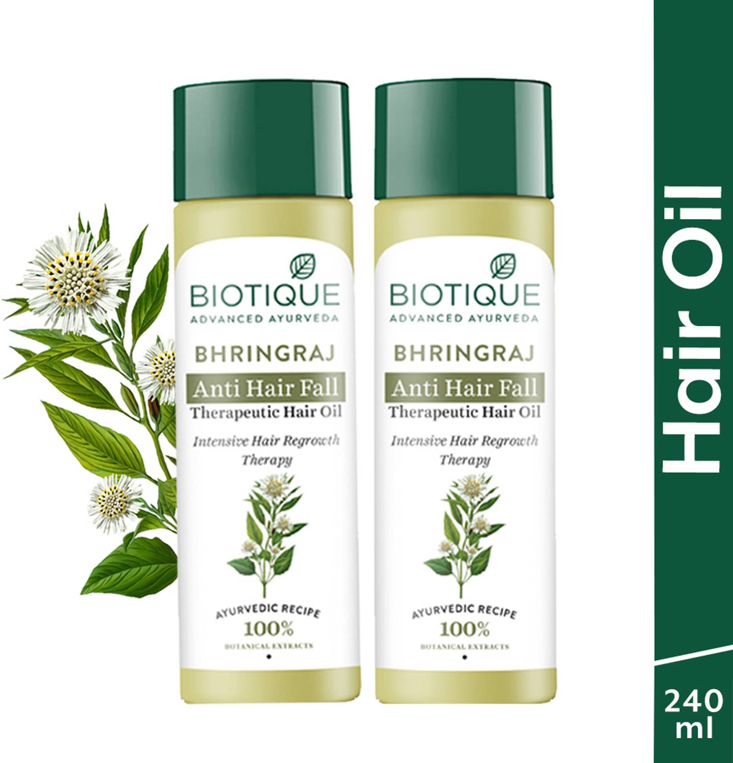 BIOTIQUE Therapeutic Hair Oil for Falling Hair (120ml x 2) Hair Oil