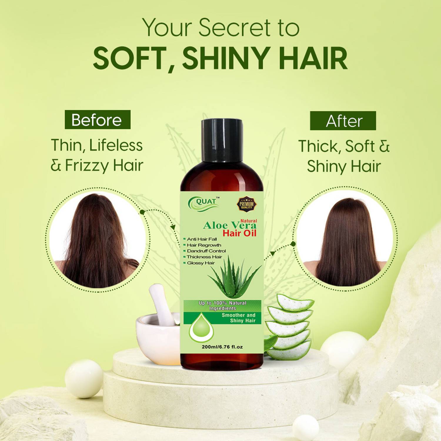 QUAT Aloe Vera Hair Oil for Strong, Soft, Frizz-free Hair Oil - Price in  India, Buy QUAT Aloe Vera Hair Oil for Strong, Soft, Frizz-free Hair Oil  Online In India, Reviews, Ratings