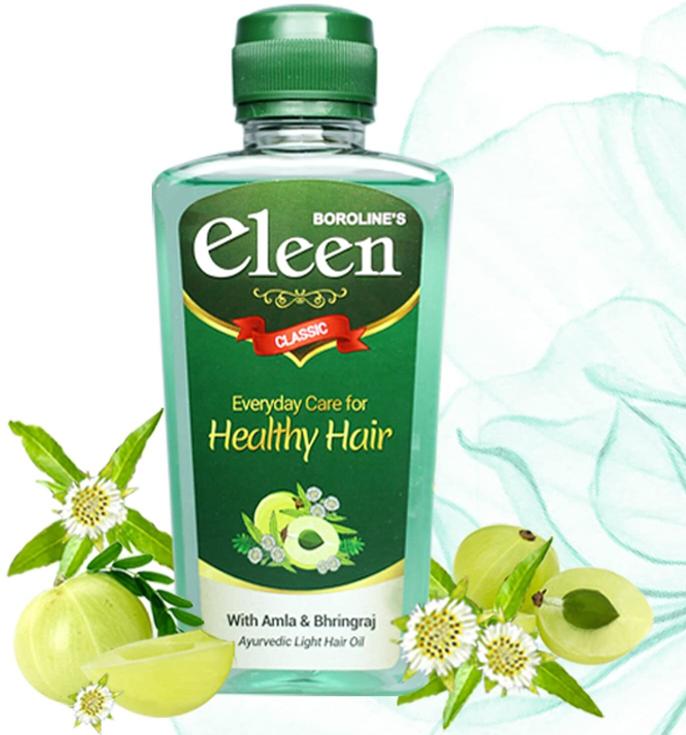 Image of BOROLINE Eleen Classic Herbal Light Hair Oil 200 ml X 3 With Amla & Bhringraj Hair Oil