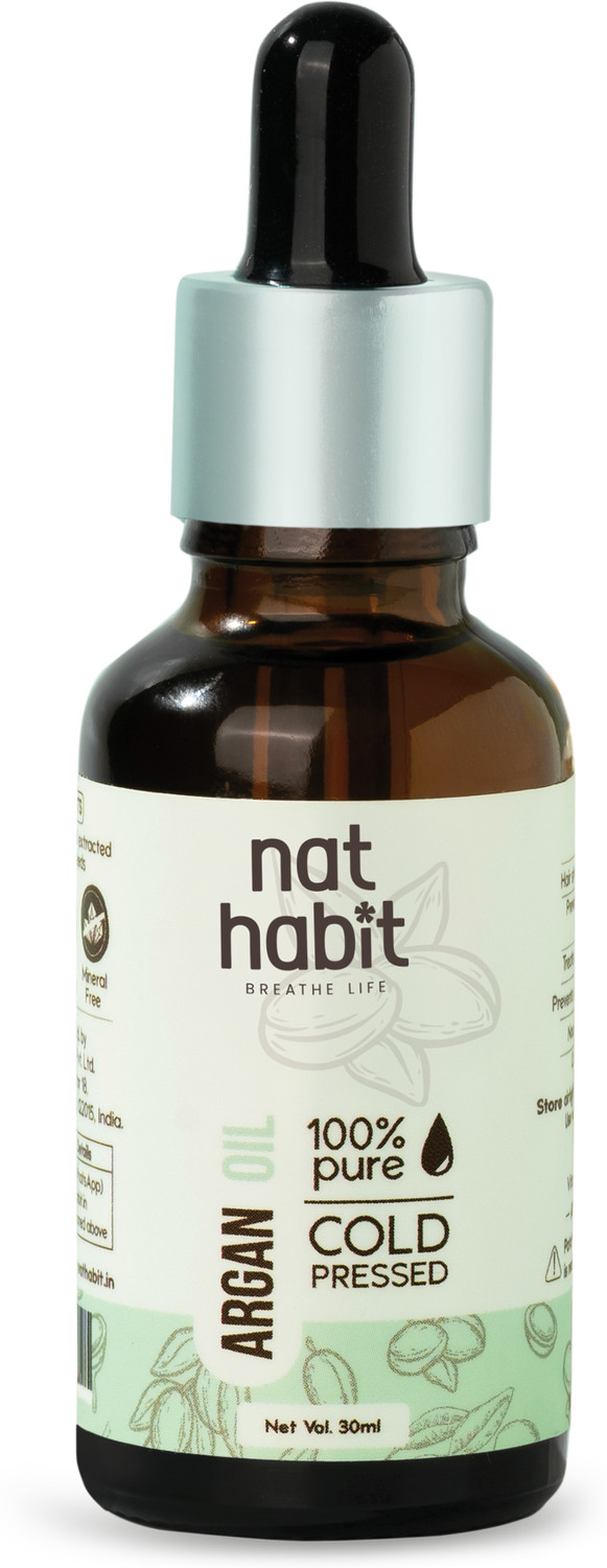 Image of Nat Habit Cold Pressed Pure Argan Oil For Hair Growth & Body Massage|Certified Ayurvedic Hair Oil