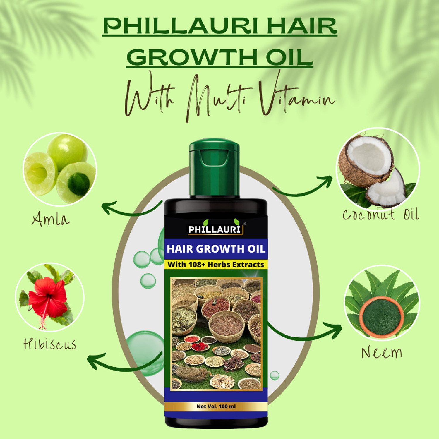 Image of Phillauri Herbal Premium Quality, Hair Regrowth, Hair Fall Control Hair Oil