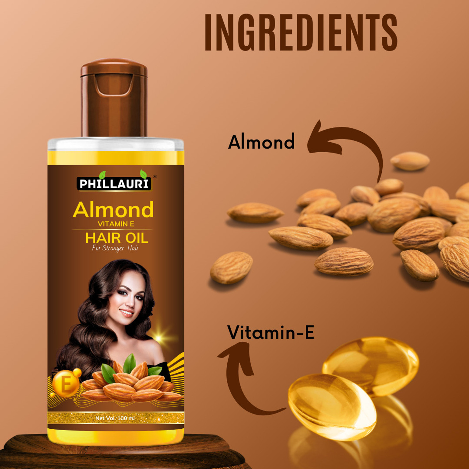Image of Phillauri Almond And Vitamin E Hair Oil for better Hair Growth And Anti Hairfall Hair Oil