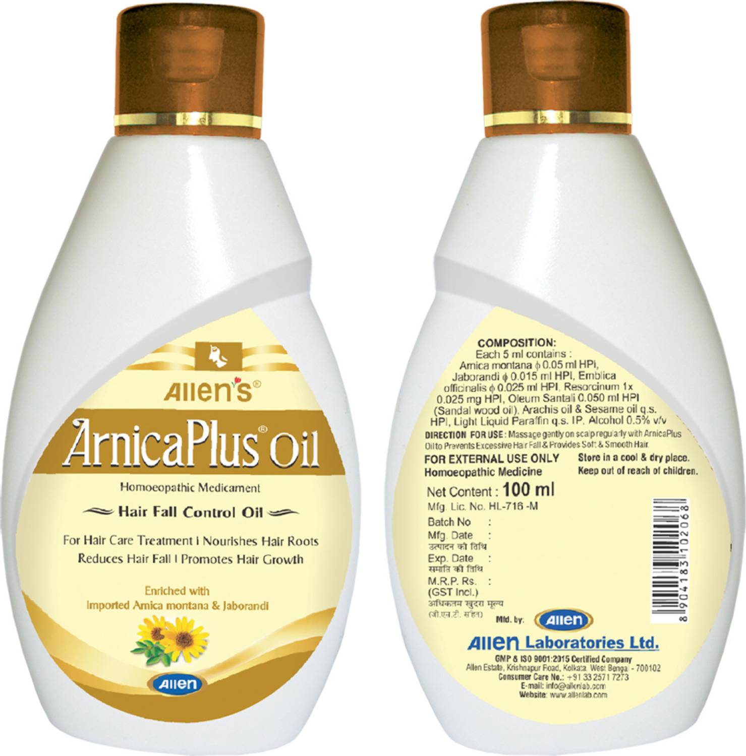 Allen's ArnicaPlus Hair Oil (100ml X 4) Hair Oil