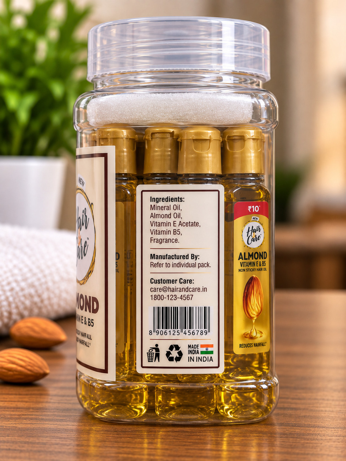 Image of HAIR & CARE With Walnut & Almond,Non-Sticky Hair Oil