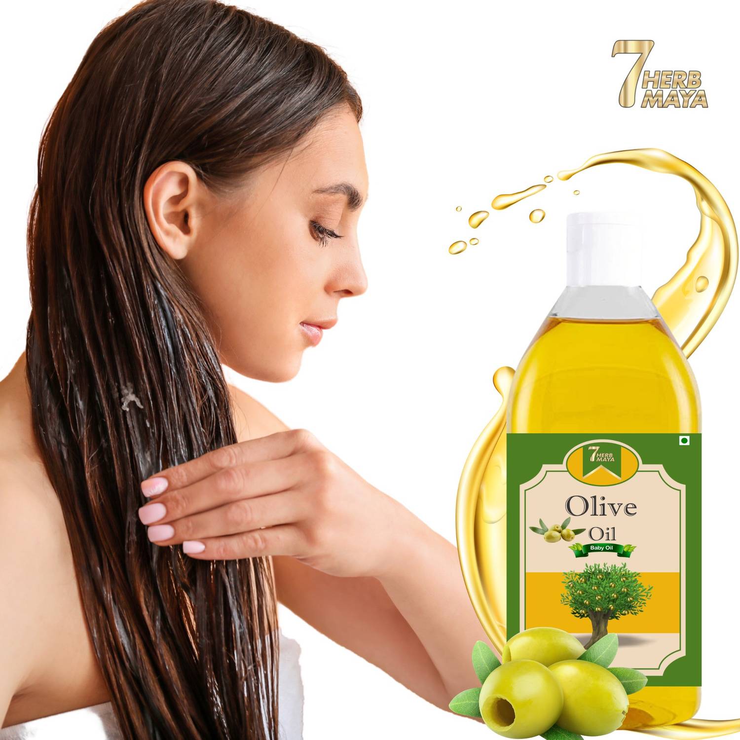 7Herbmaya ORGANIC Olive oil jaitun tail Keeps Hair Healthy Hair Oil