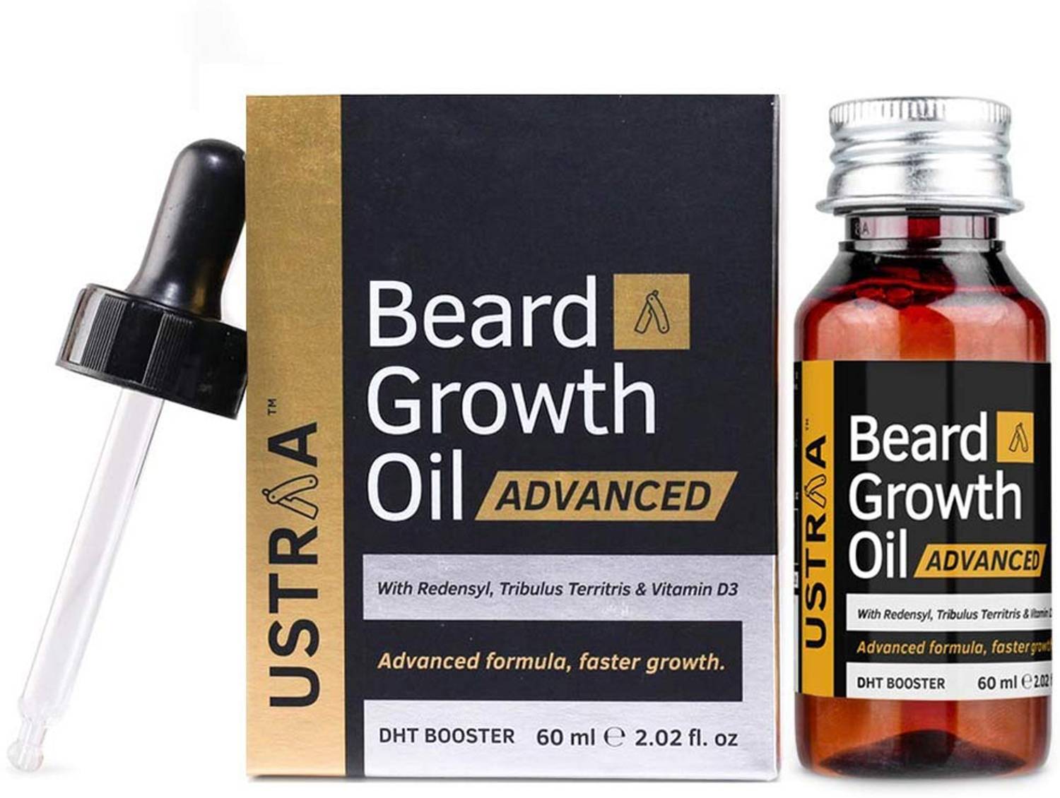 USTRAA Beard Growth Oil Advanced - 60ml - Beard Growth Oil for Pa